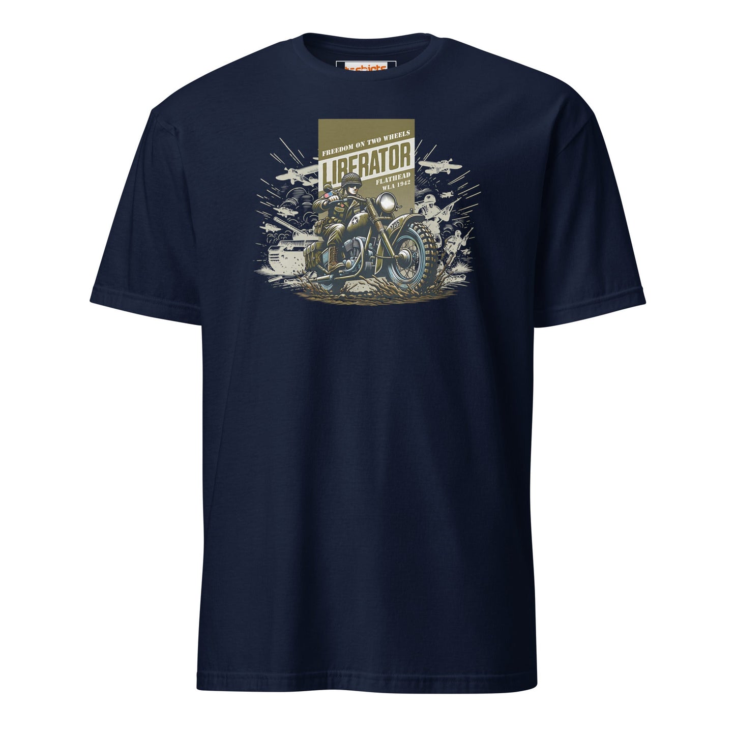 Liberator T-Shirt | Freedom on Two Wheels - Navy - T-Shirts Online