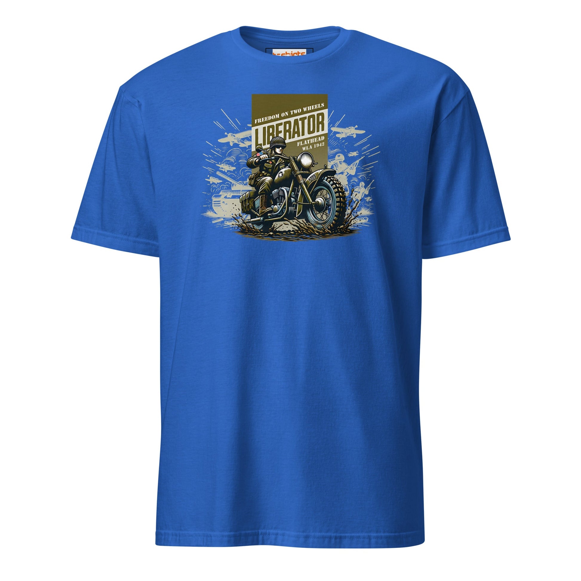 Liberator T-Shirt | Freedom on Two Wheels - Royal - T-Shirts Online