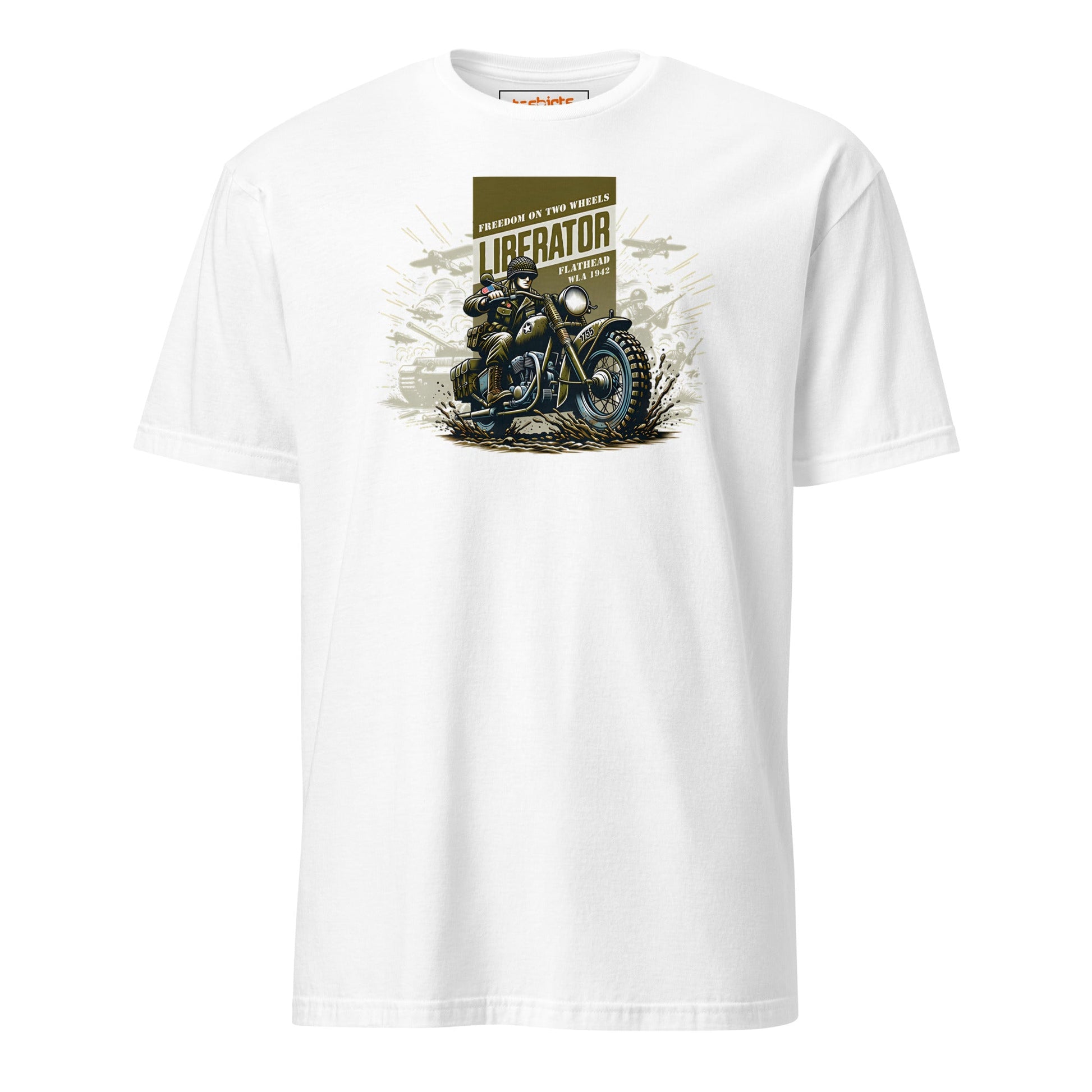 Liberator T-Shirt | Freedom on Two Wheels - White - T-Shirts Online