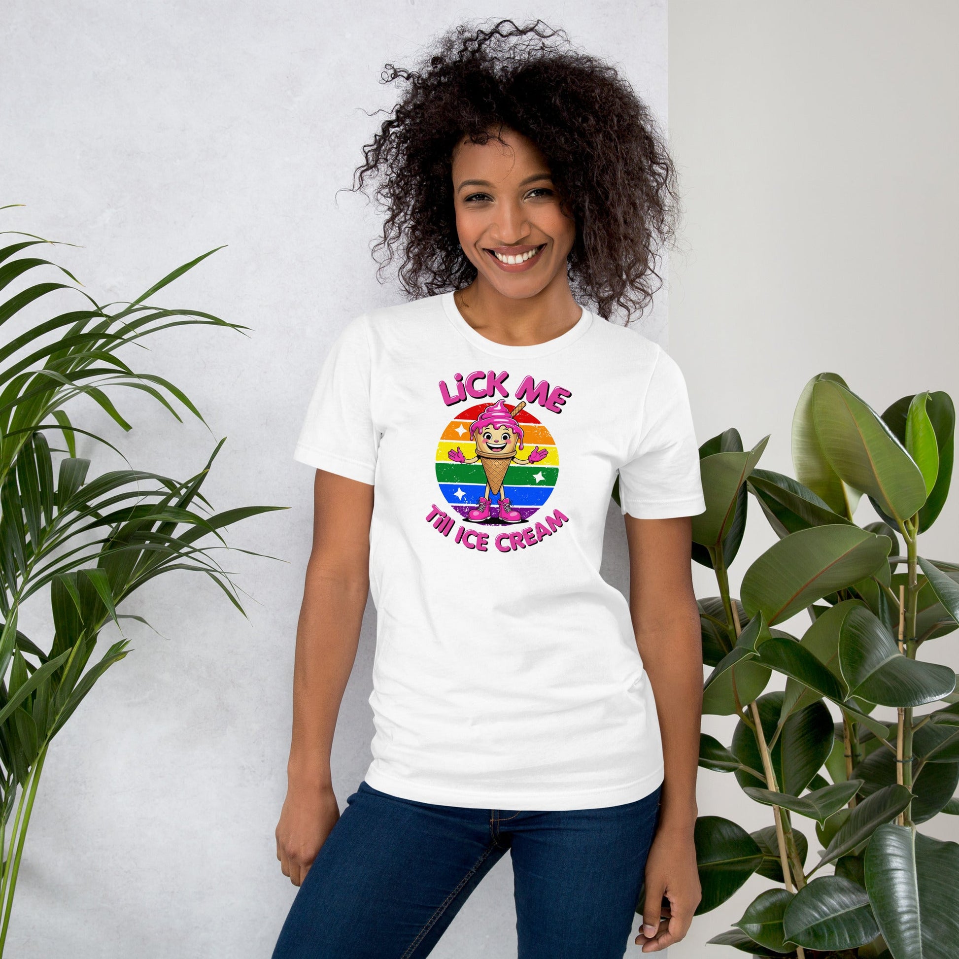 Lick Me Till Ice Cream T-Shirt | Funny Summer Tee - White - T-Shirts Online