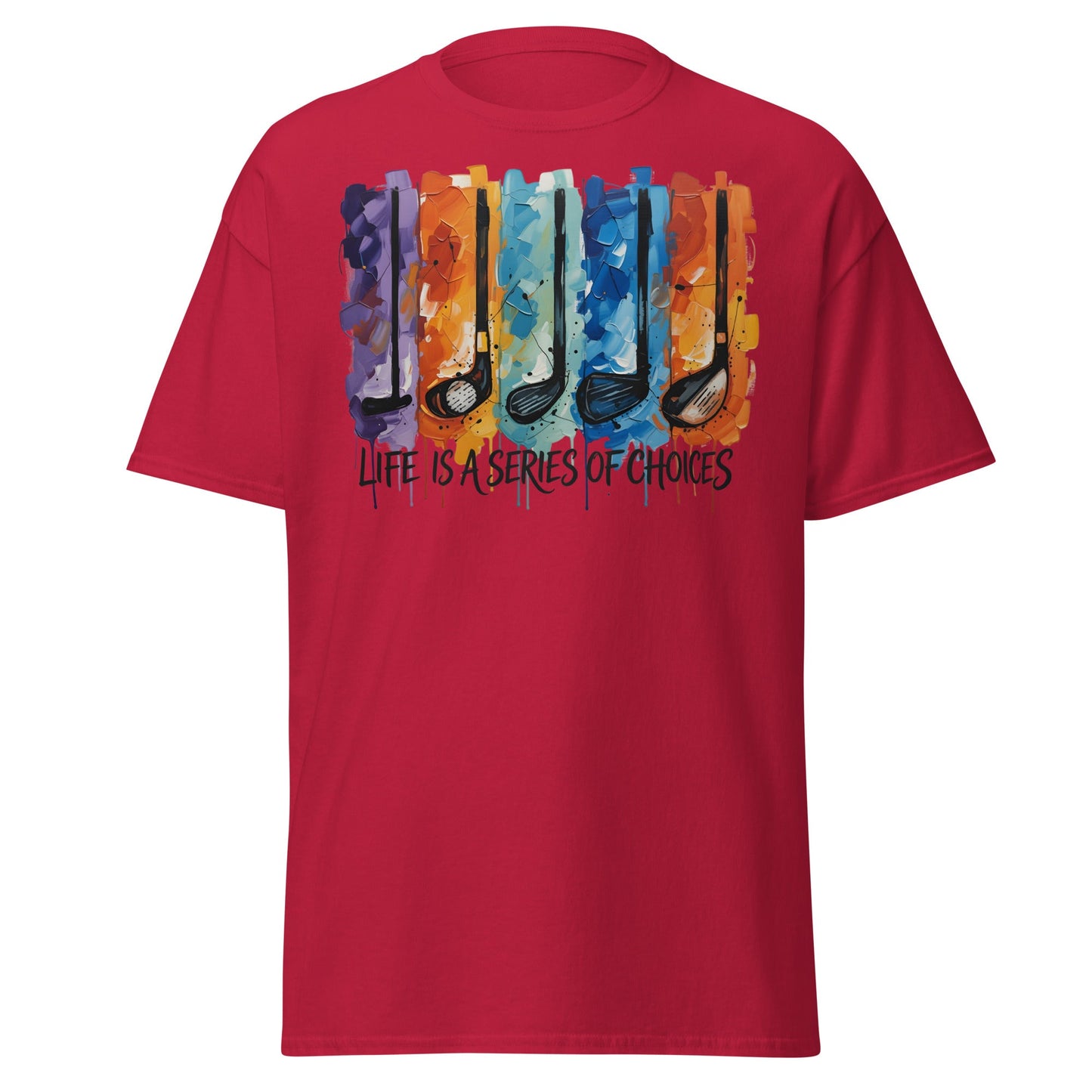 Life is a Series of Choices Golf T-Shirt | Abstract Art Tee - Cardinal - T-Shirts Online
