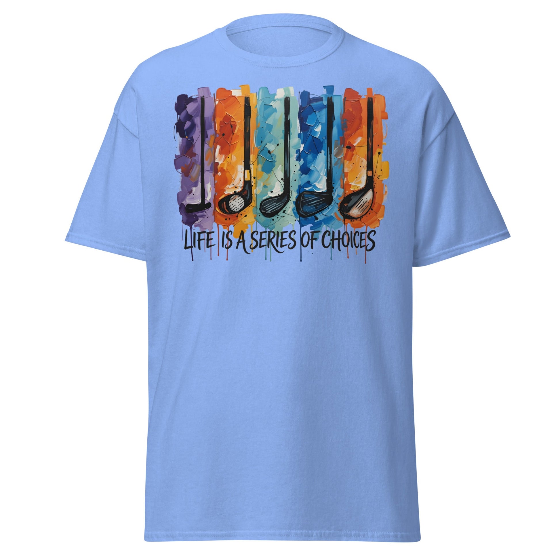 Life is a Series of Choices Golf T-Shirt | Abstract Art Tee - Carolina Blue - T-Shirts Online