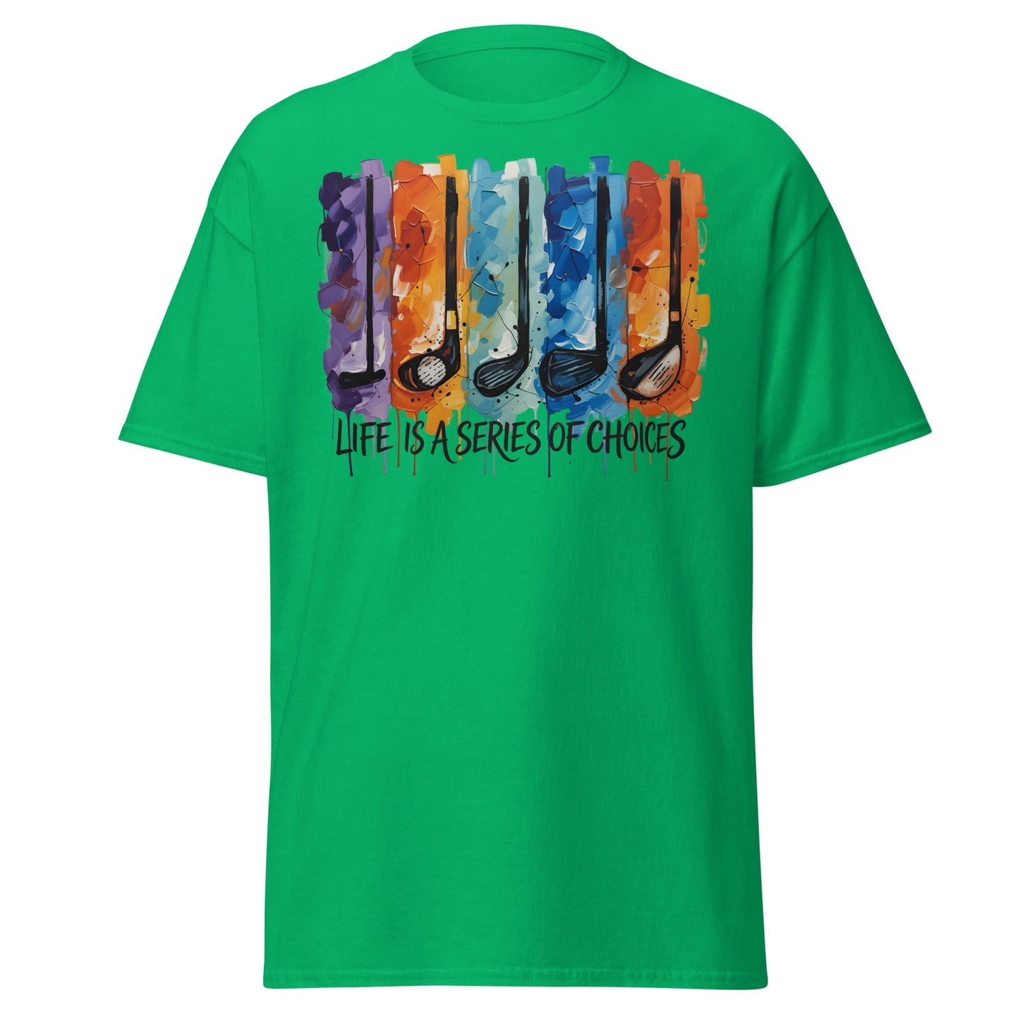 Life is a Series of Choices Golf T-Shirt | Abstract Art Tee - Irish Green - T-Shirts Online