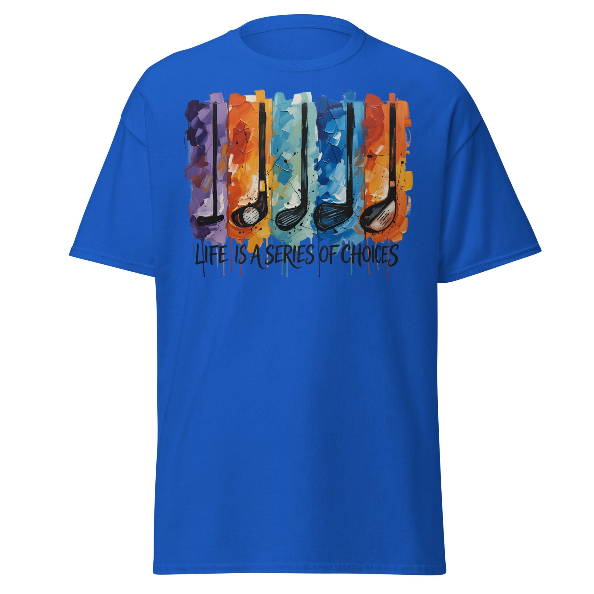 Life is a Series of Choices Golf T-Shirt | Abstract Art Tee - Royal - T-Shirts Online