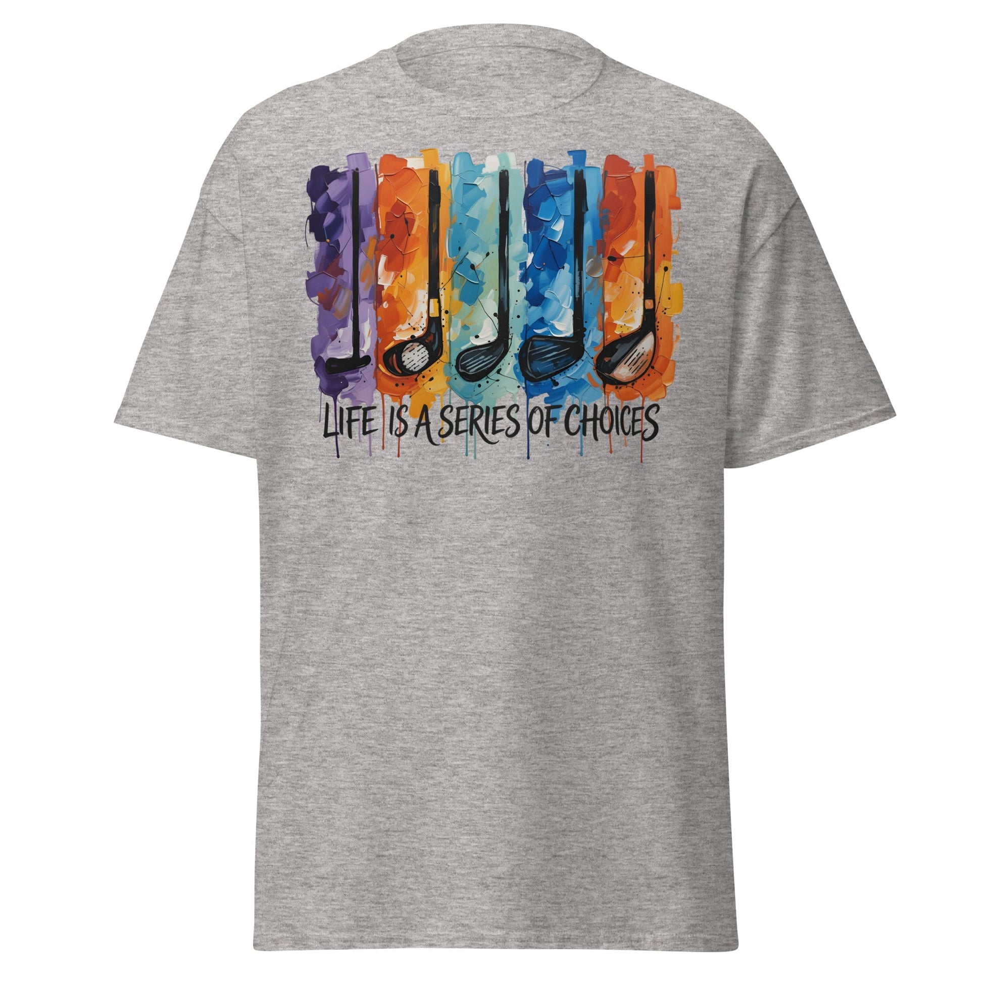 Life is a Series of Choices Golf T-Shirt | Abstract Art Tee - Sport Grey - T-Shirts Online