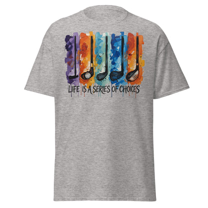 Life is a Series of Choices Golf T-Shirt | Abstract Art Tee - Sport Grey - T-Shirts Online