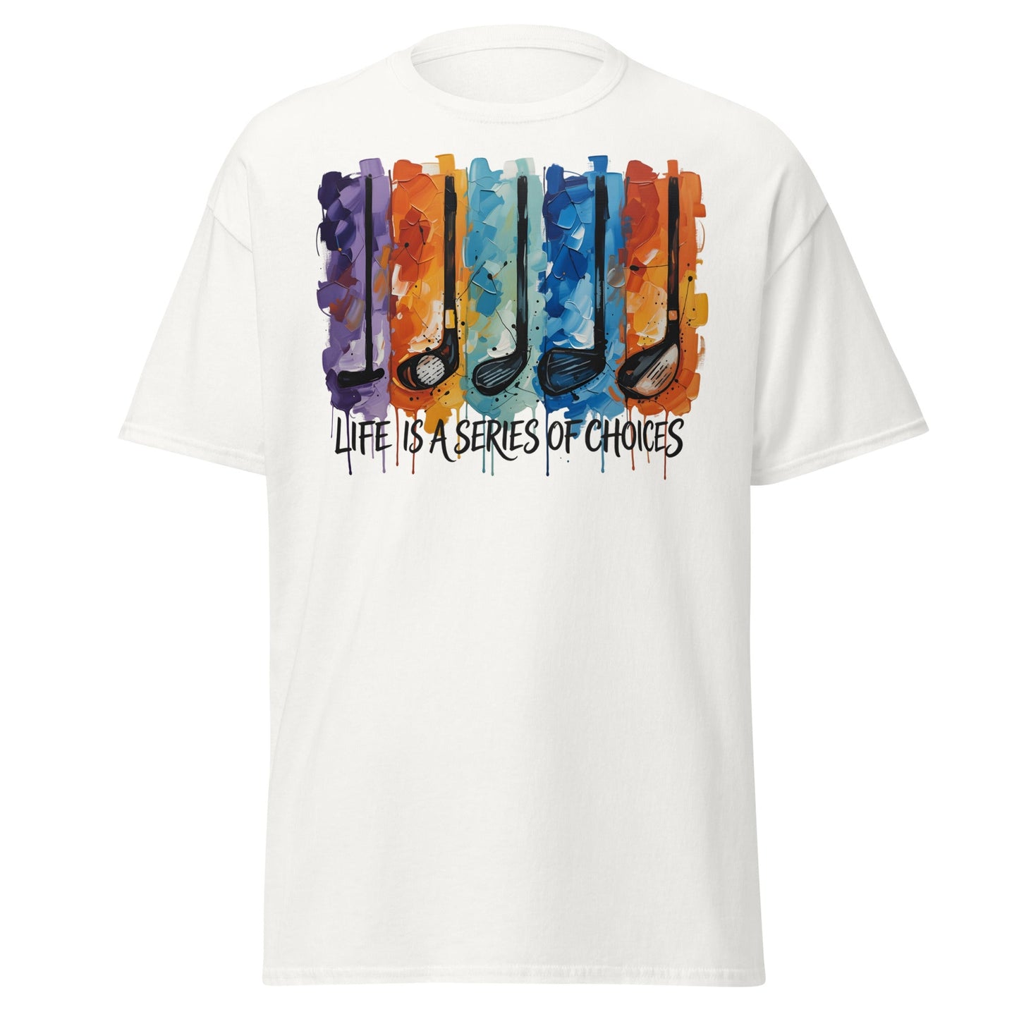 Life is a Series of Choices Golf T-Shirt | Abstract Art Tee - White - T-Shirts Online