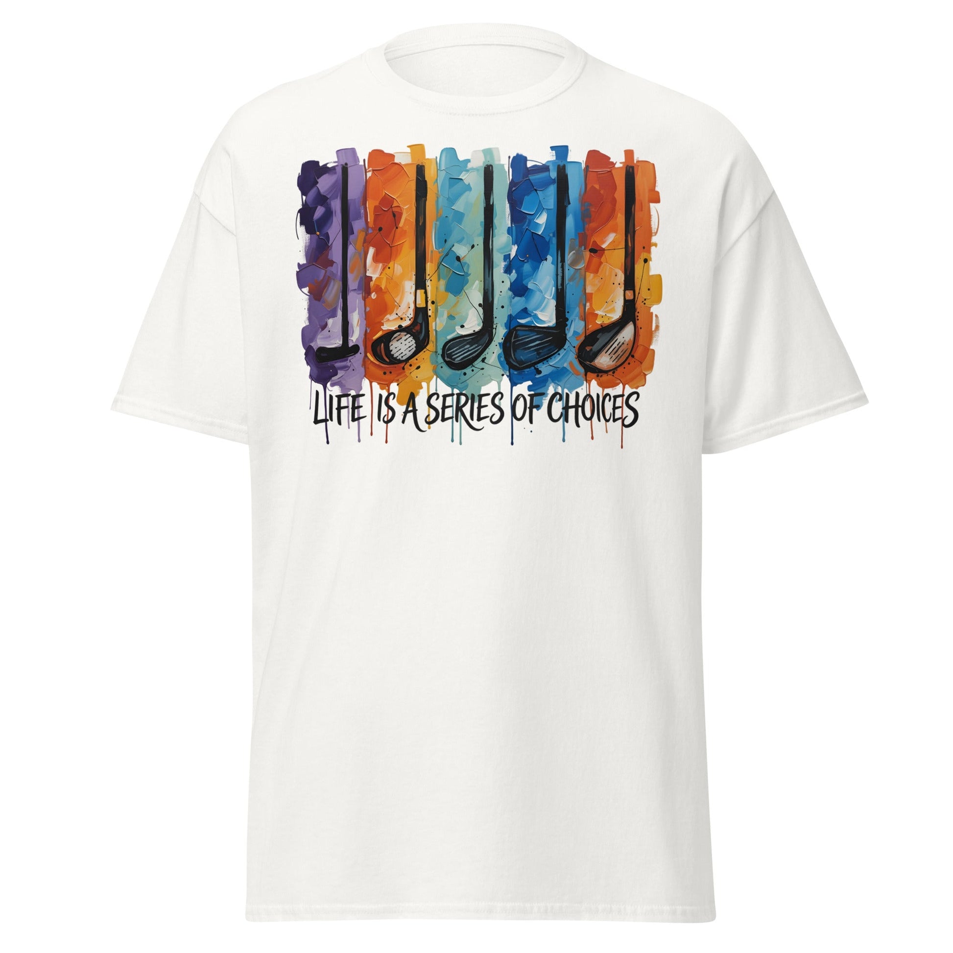 Life is a Series of Choices Golf T-Shirt | Abstract Art Tee - White - T-Shirts Online