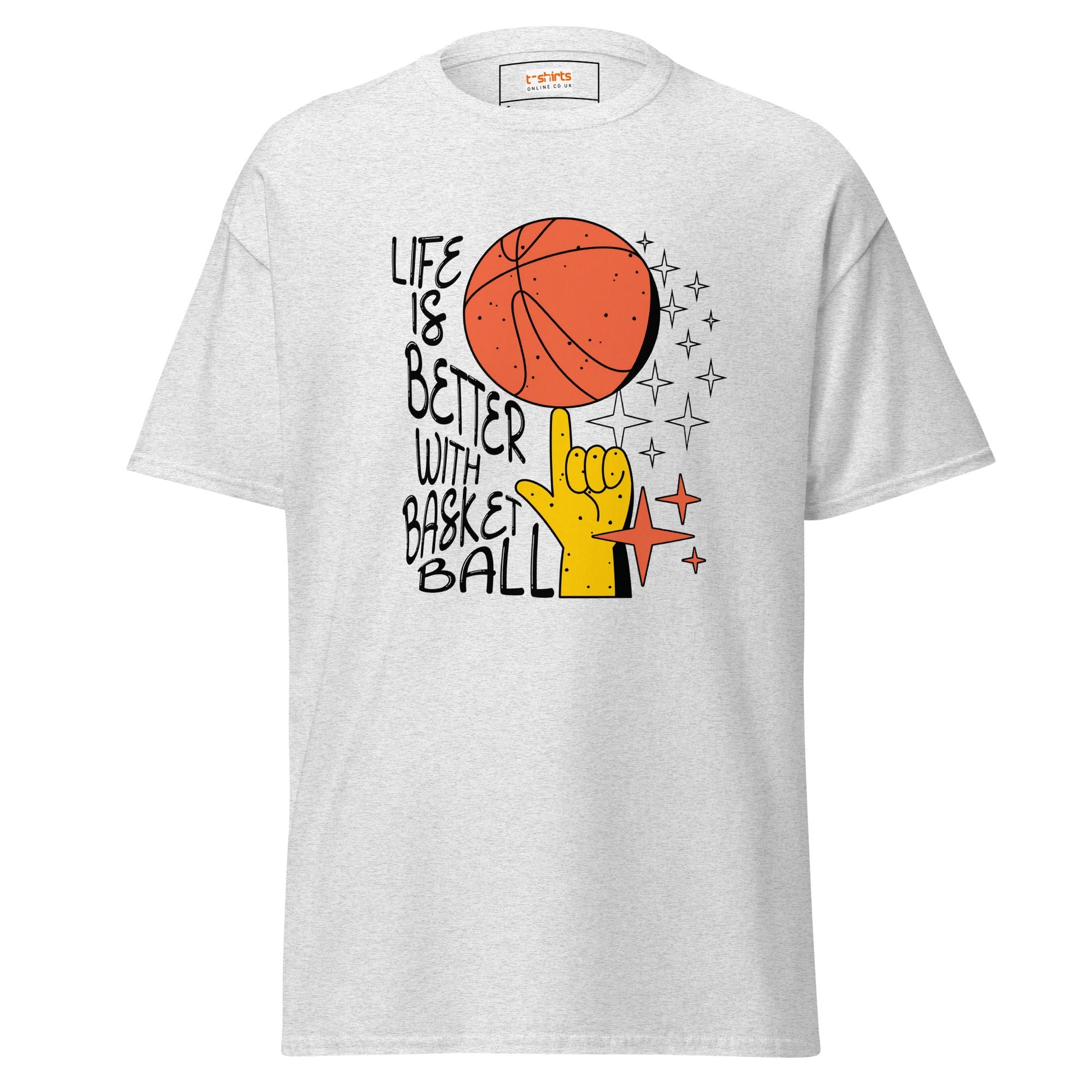 Life is Better with Basketball | Graphic T-Shirt - Ash - T-Shirts Online