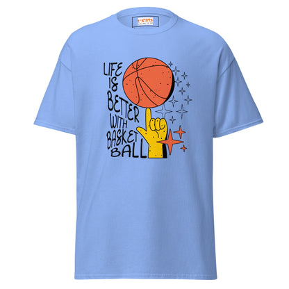 Life is Better with Basketball | Graphic T-Shirt - Carolina Blue - T-Shirts Online