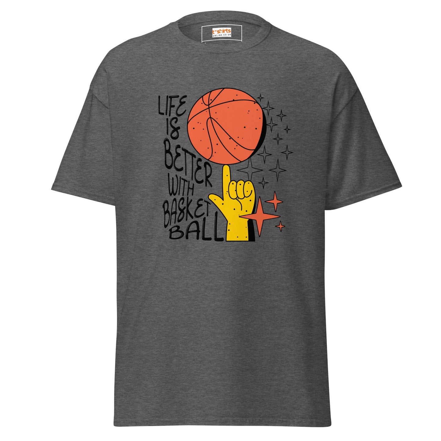 Life is Better with Basketball | Graphic T-Shirt - Dark Heather - T-Shirts Online