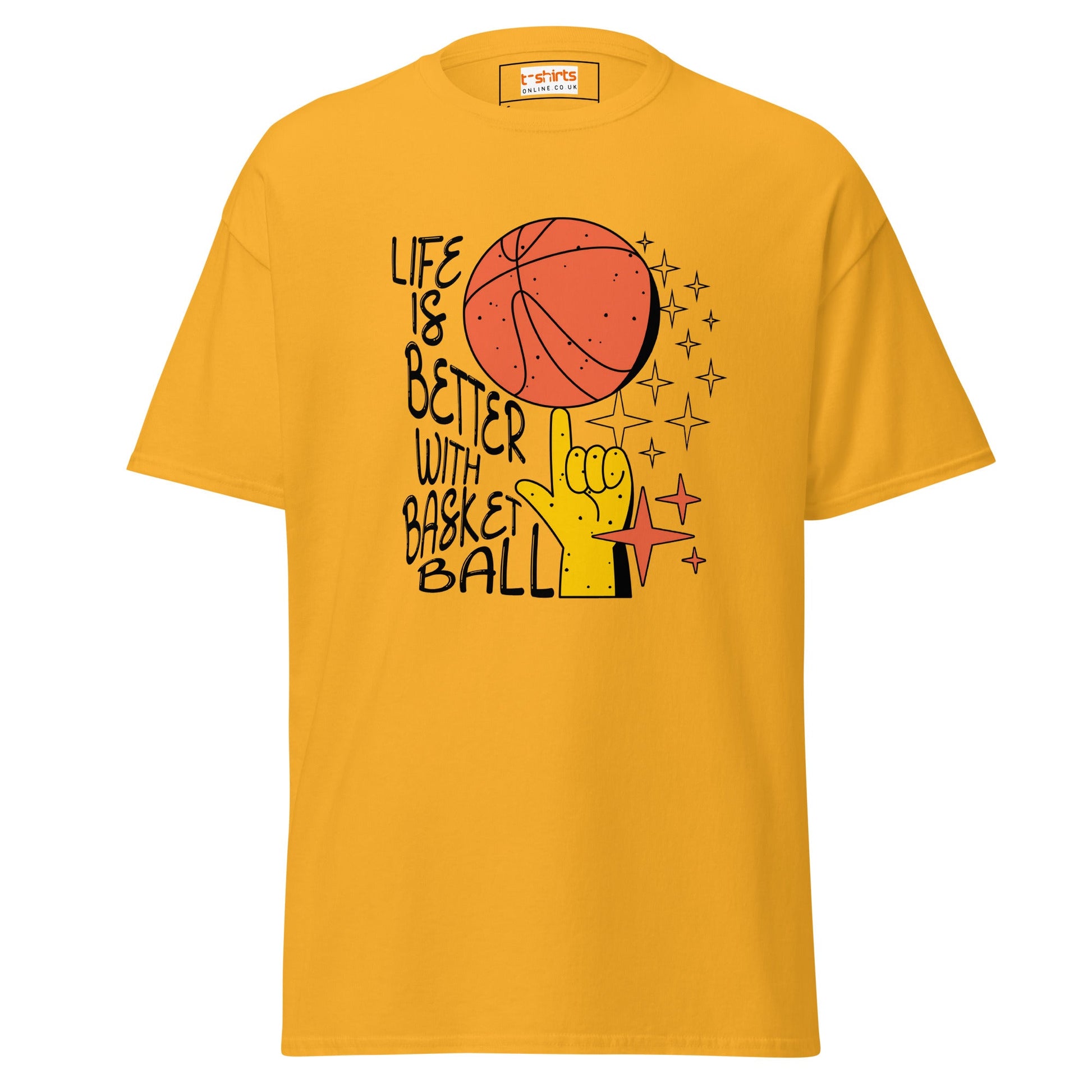 Life is Better with Basketball | Graphic T-Shirt - Gold - T-Shirts Online