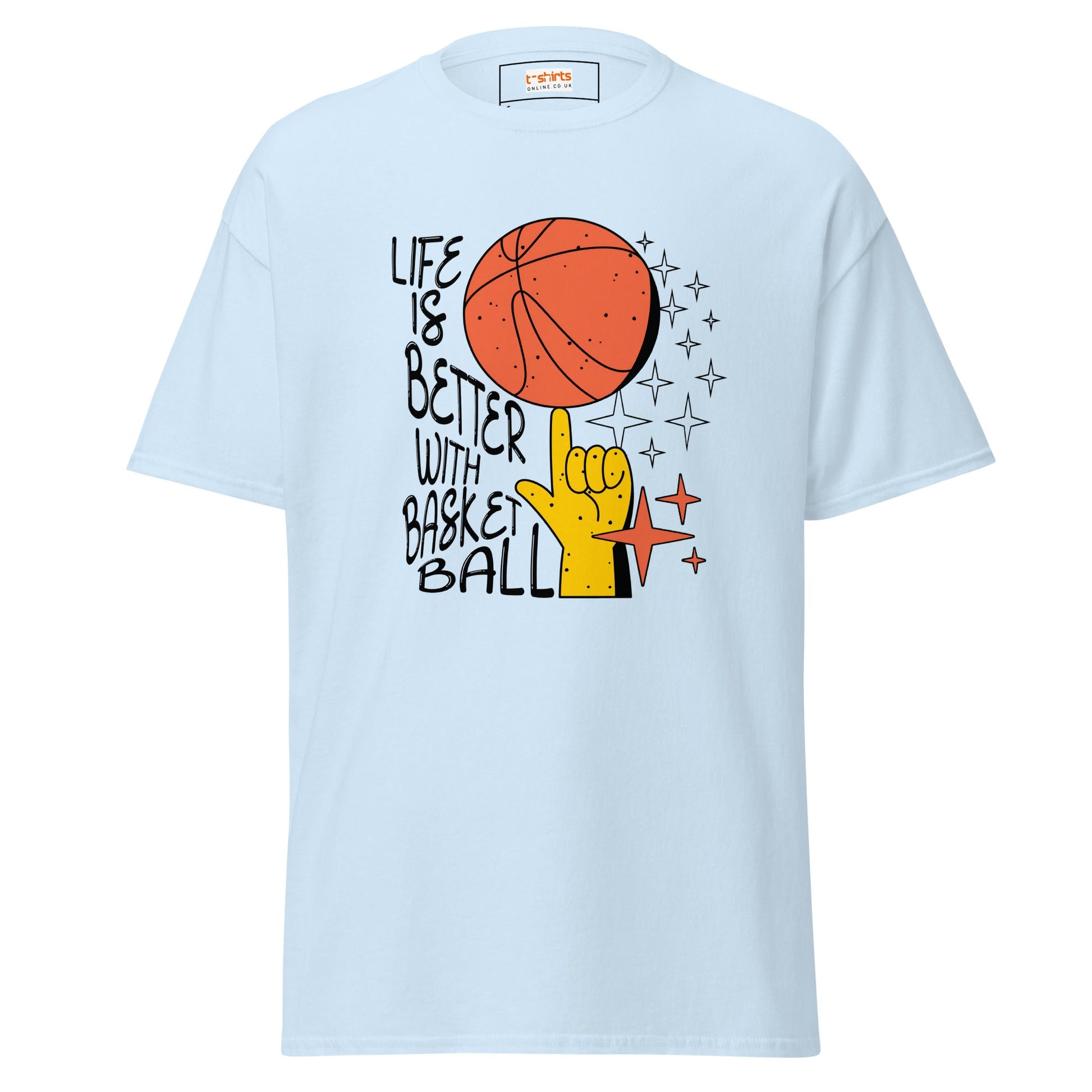 Life is Better with Basketball | Graphic T-Shirt - Light Blue - T-Shirts Online