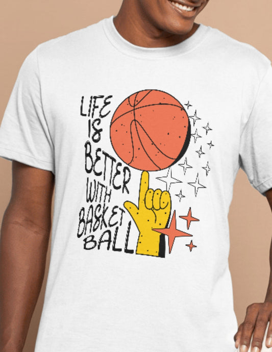Life is Better with Basketball | Graphic T-Shirt - Red - T-Shirts Online