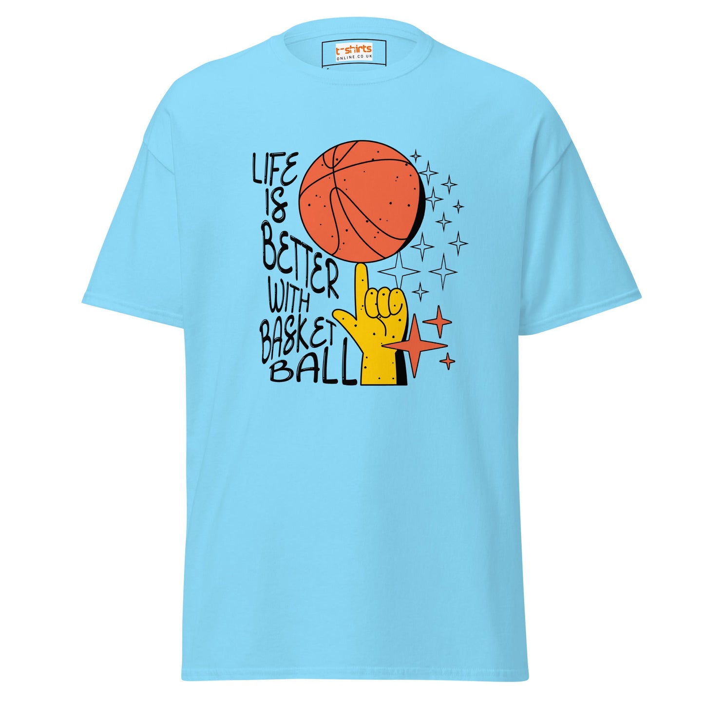 Life is Better with Basketball | Graphic T-Shirt - Sky - T-Shirts Online