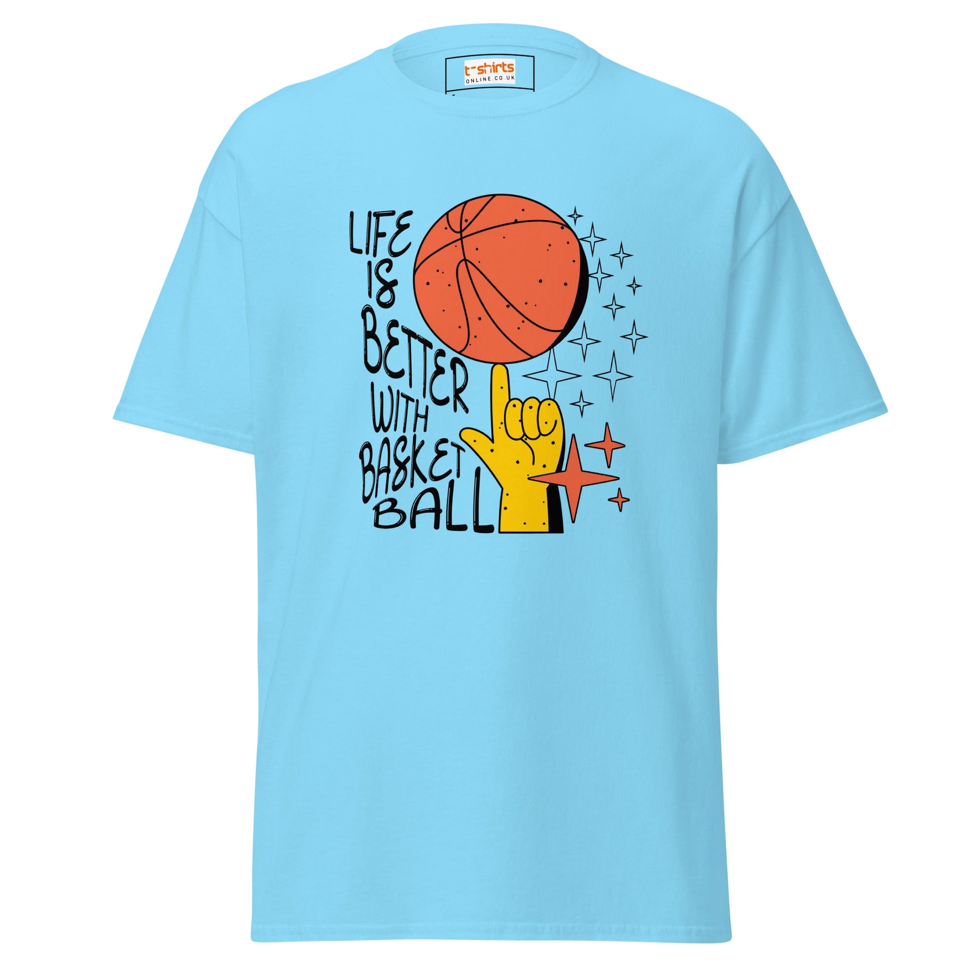 Life is Better with Basketball | Graphic T-Shirt - Sky - T-Shirts Online