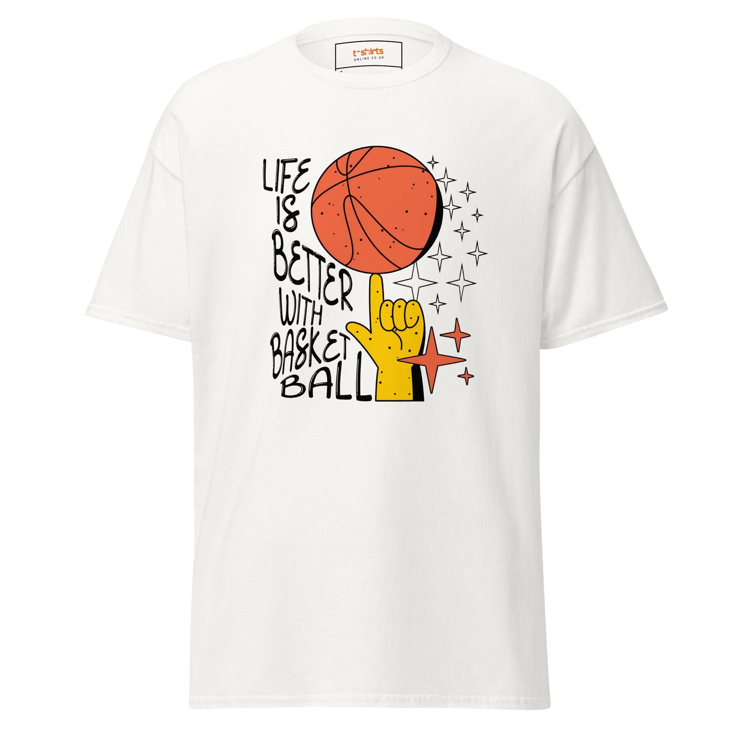 Life is Better with Basketball | Graphic T-Shirt - White - T-Shirts Online