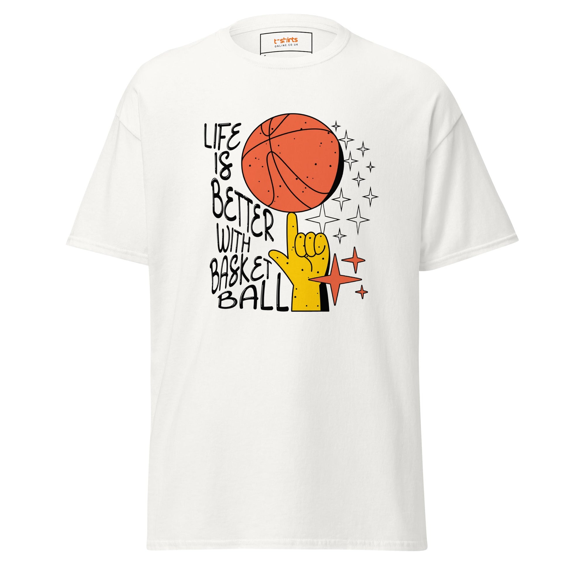 Life is Better with Basketball | Graphic T-Shirt - White - T-Shirts Online