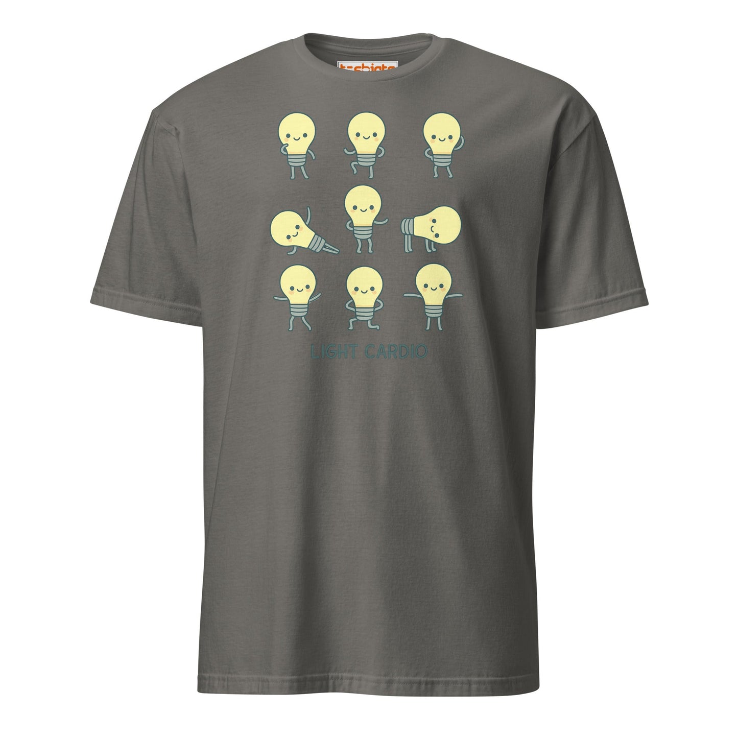 Light Cardio T-Shirt – Funny Lightbulb Pun Tee - Charcoal - T-Shirts Online