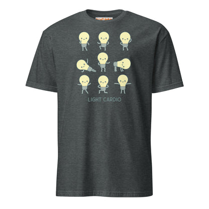 Light Cardio T-Shirt – Funny Lightbulb Pun Tee - Dark Heather - T-Shirts Online