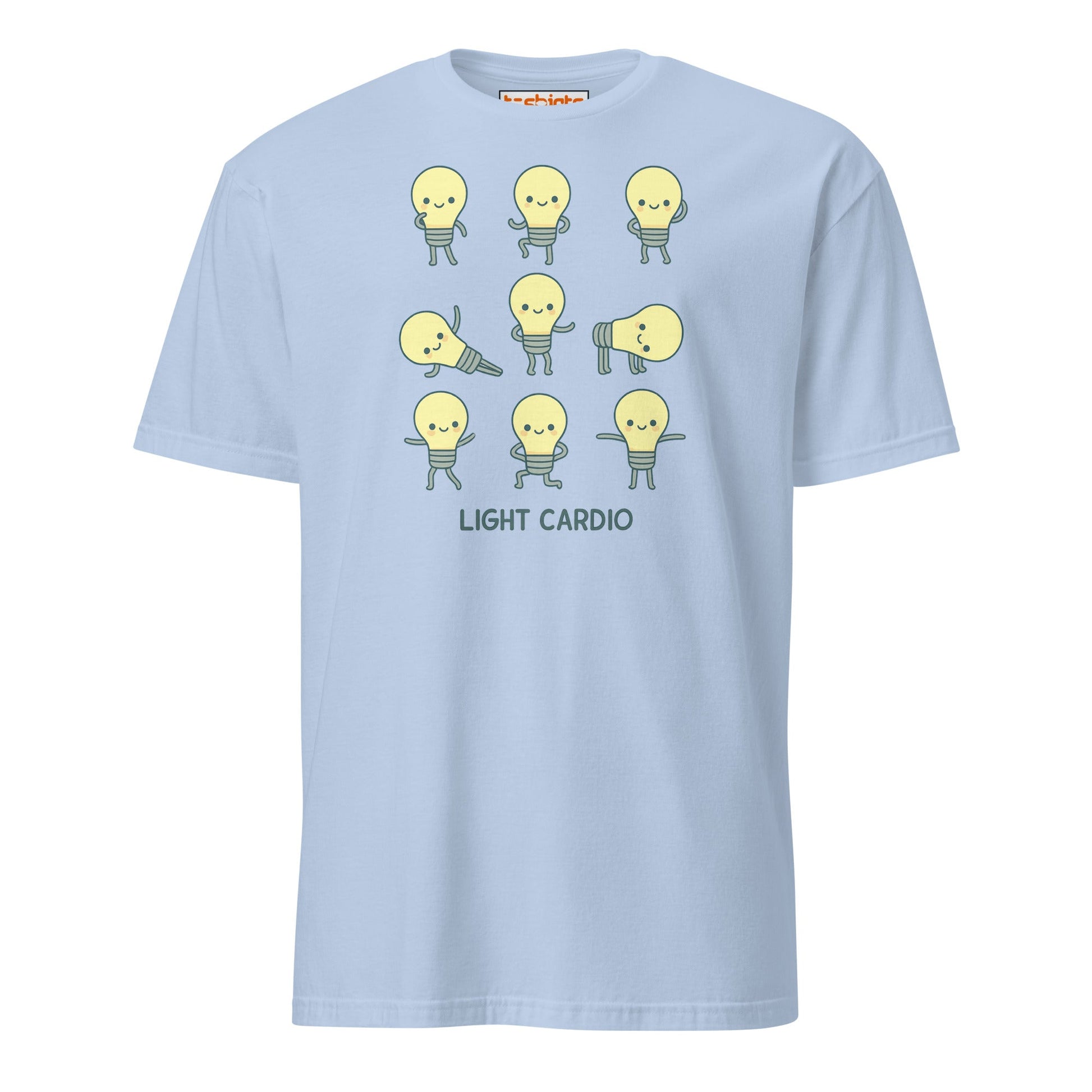 Light Cardio T-Shirt – Funny Lightbulb Pun Tee - Light Blue - T-Shirts Online
