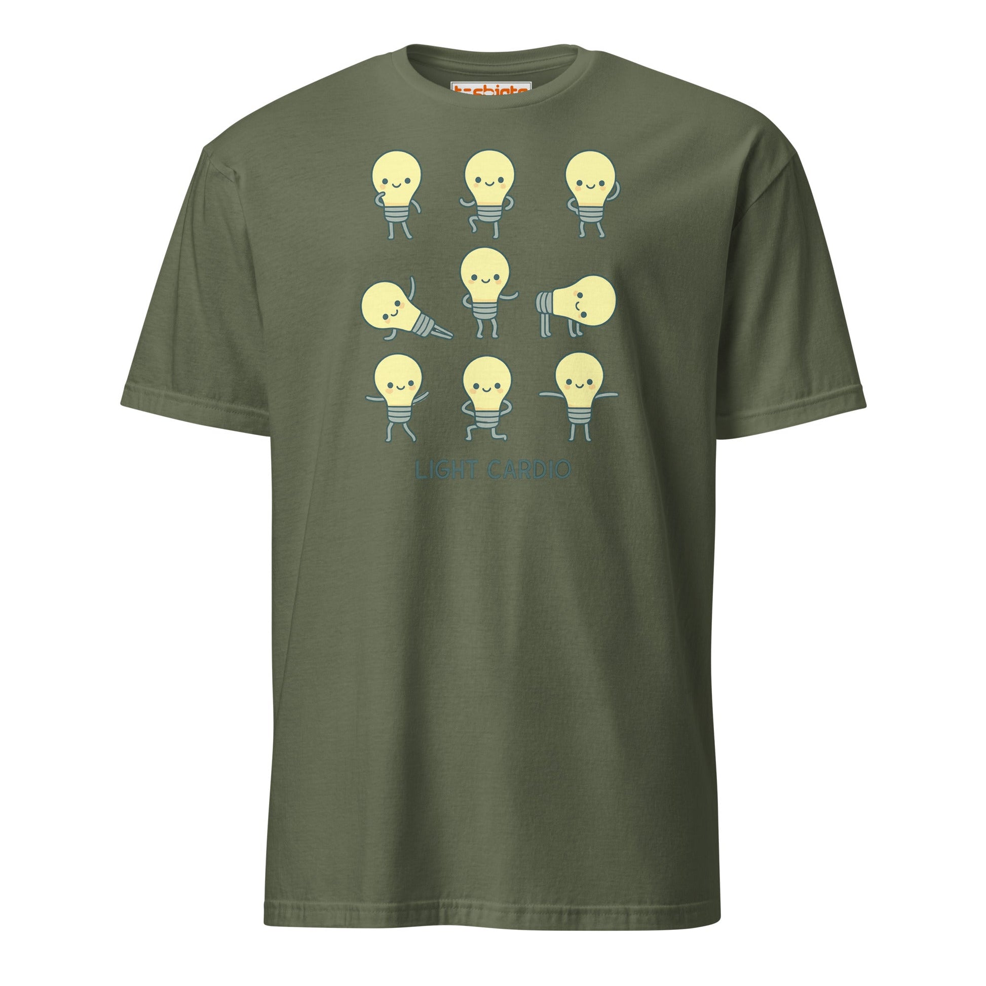 Light Cardio T-Shirt – Funny Lightbulb Pun Tee - Military Green - T-Shirts Online