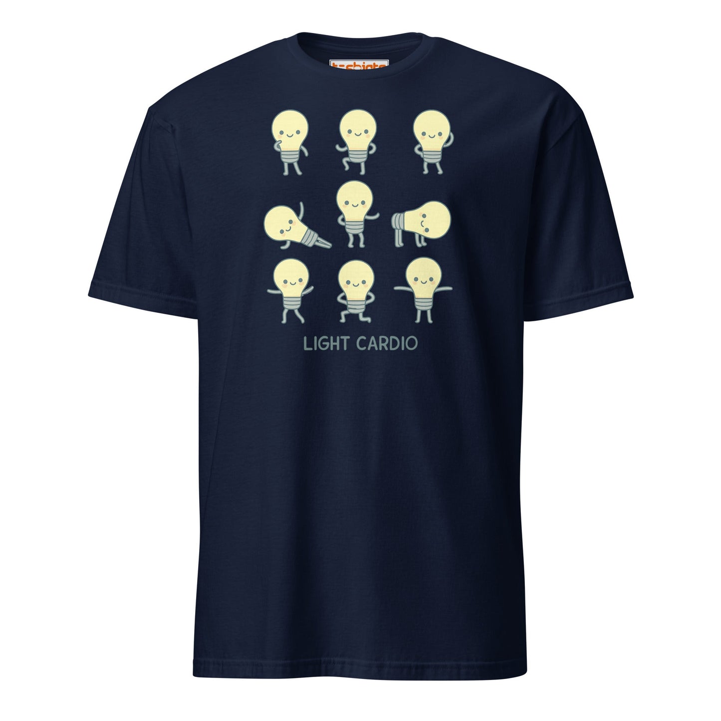 Light Cardio T-Shirt – Funny Lightbulb Pun Tee - Navy - T-Shirts Online