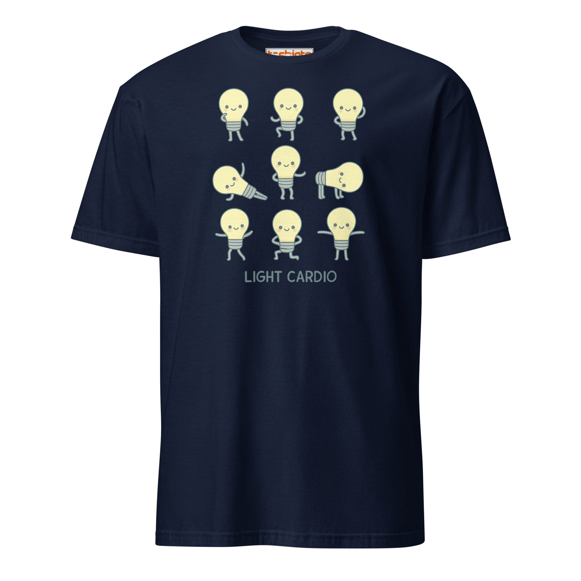Light Cardio T-Shirt – Funny Lightbulb Pun Tee - Navy - T-Shirts Online