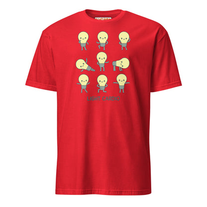 Light Cardio T-Shirt – Funny Lightbulb Pun Tee - Red - T-Shirts Online