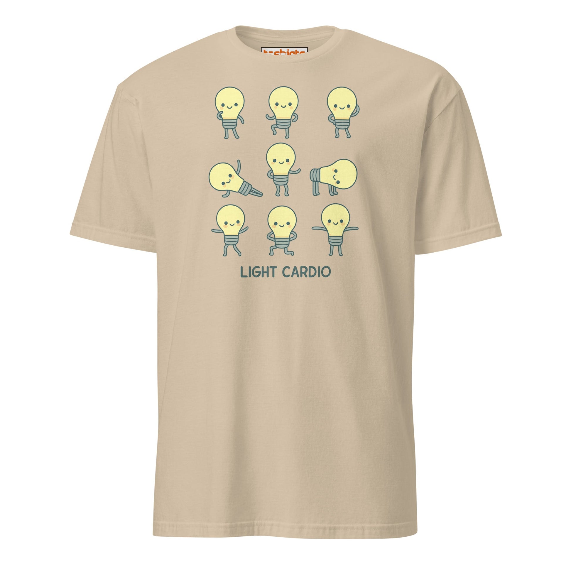 Light Cardio T-Shirt – Funny Lightbulb Pun Tee - Sand - T-Shirts Online