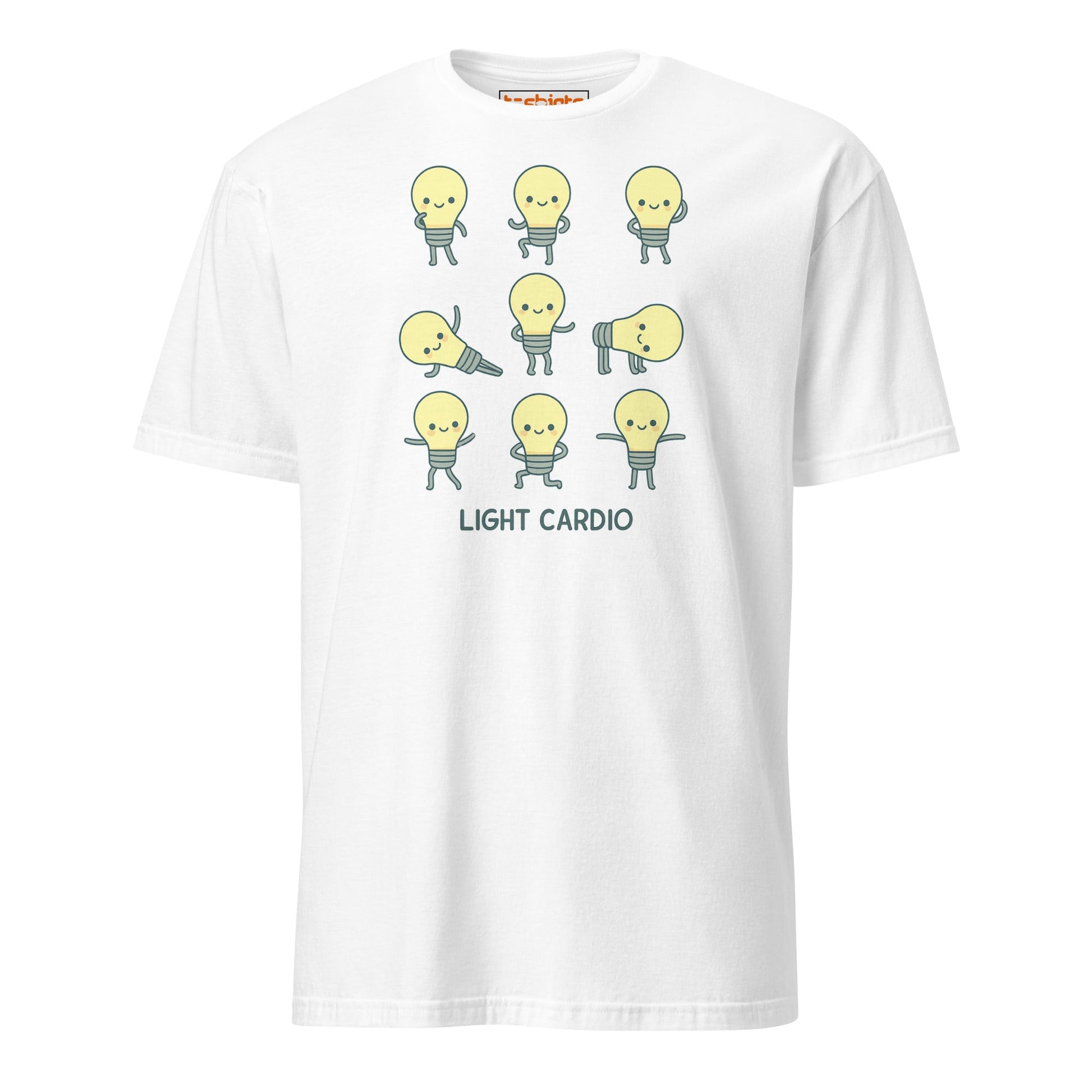 Light Cardio T-Shirt – Funny Lightbulb Pun Tee - White - T-Shirts Online