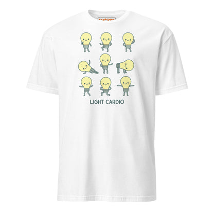 Light Cardio T-Shirt – Funny Lightbulb Pun Tee - White - T-Shirts Online