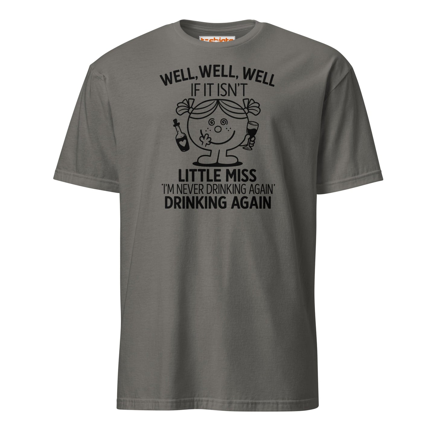 Little Miss Drinking Again Funny T-Shirt - Charcoal - T-Shirts Online