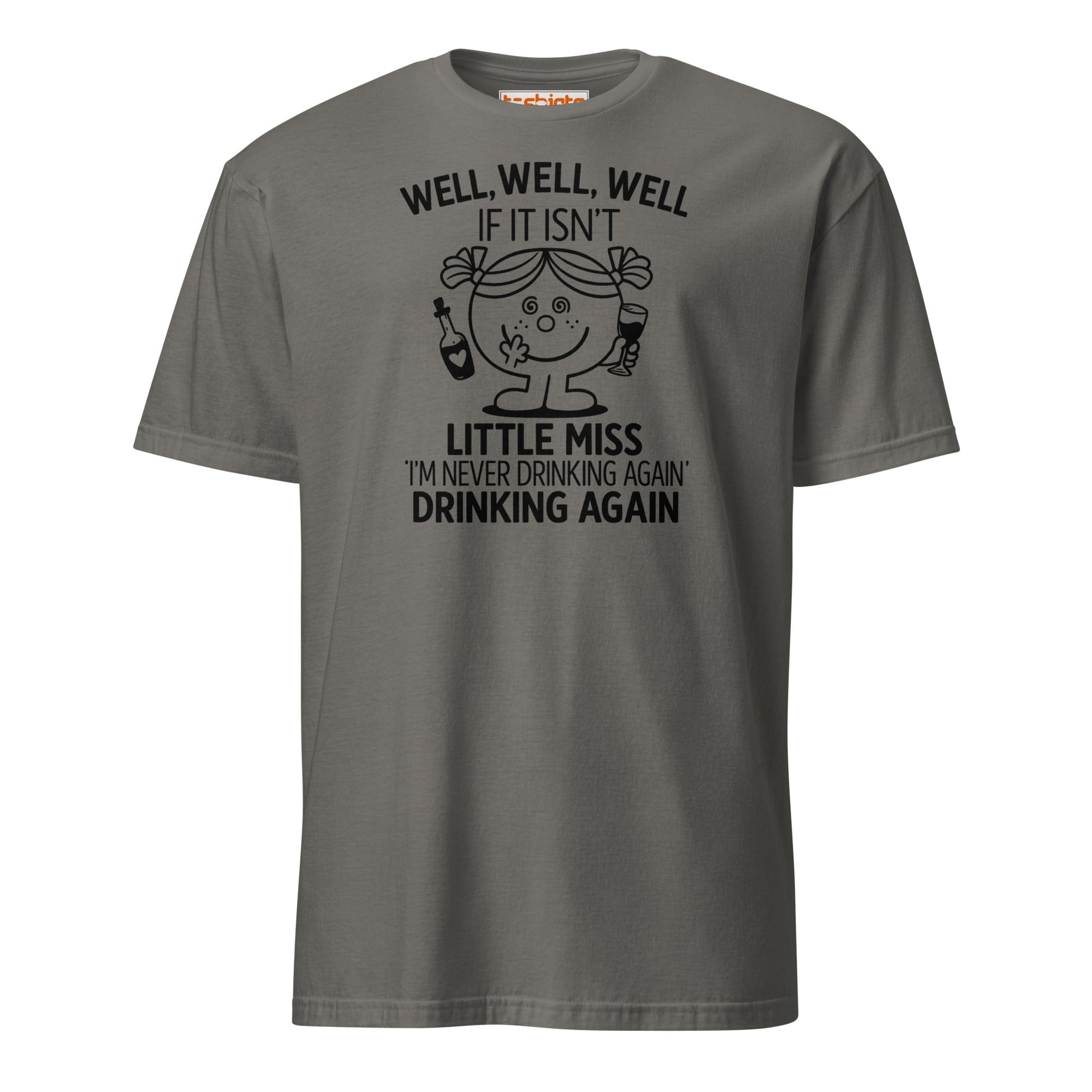 Little Miss Drinking Again Funny T-Shirt - Charcoal - T-Shirts Online