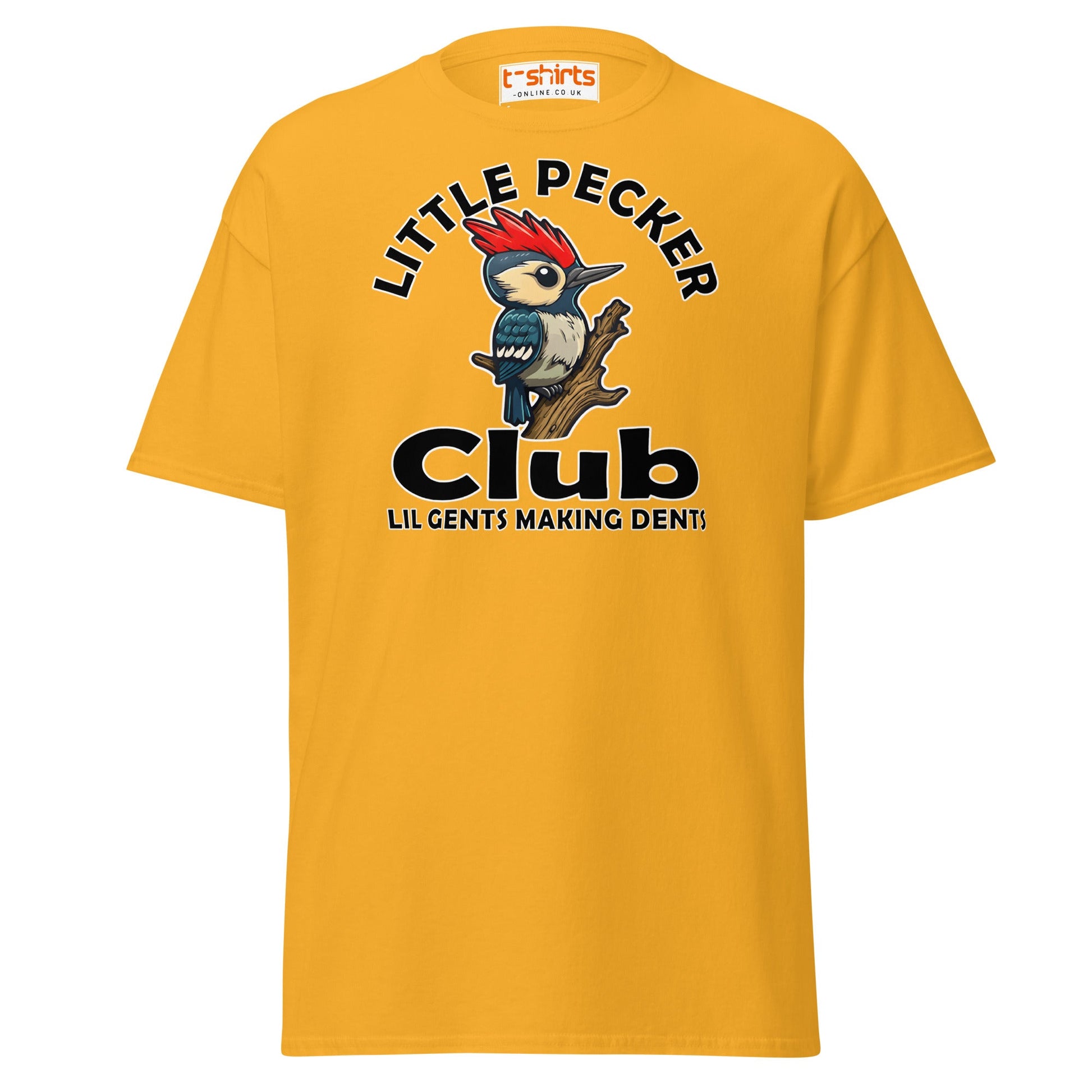 Little Pecker Club T-Shirt - Funny Chicken Adult Humor - Gold - T-Shirts Online