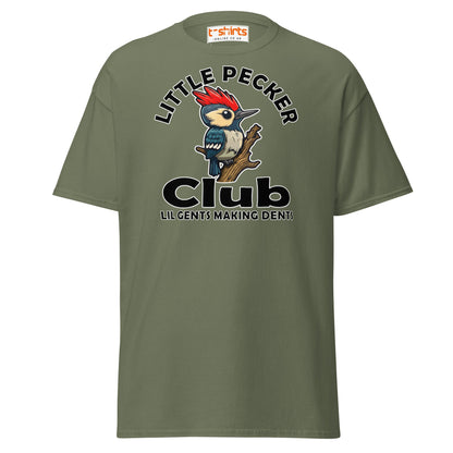 Little Pecker Club T-Shirt - Funny Chicken Adult Humor - Military Green - T-Shirts Online