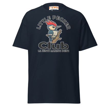 Little Pecker Club T-Shirt - Funny Chicken Adult Humor - Navy - T-Shirts Online