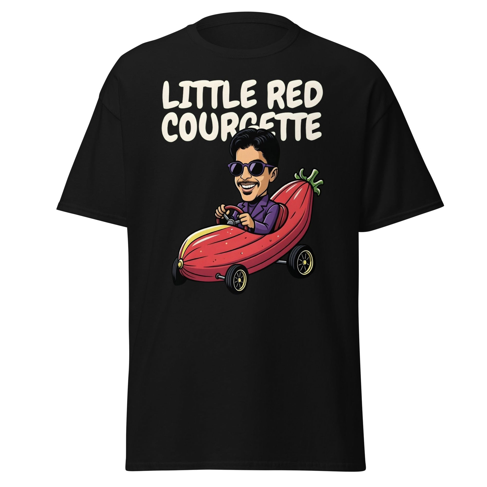 Little Red Courgette T-Shirt | Prince Parody Funny Tee - Black - T-Shirts Online