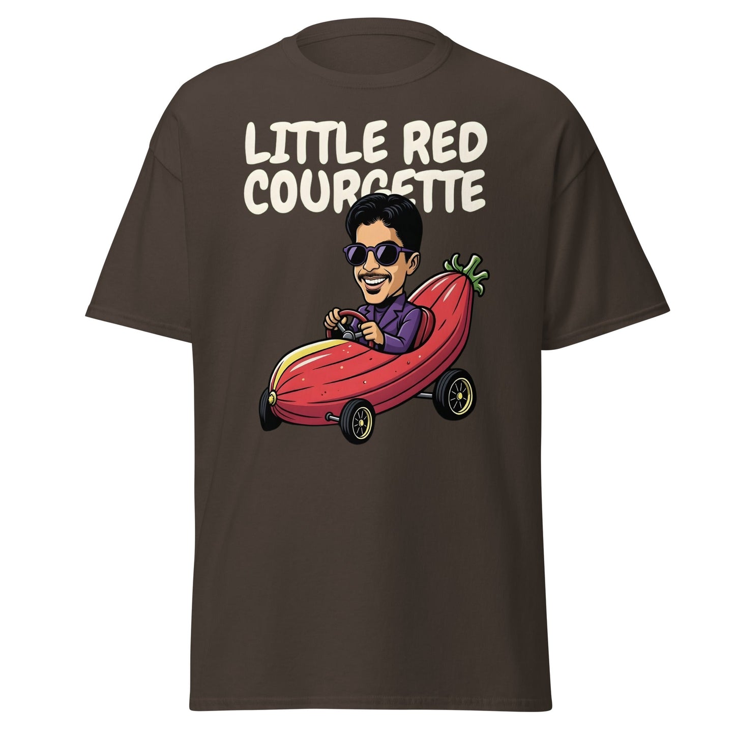 Little Red Courgette T-Shirt | Prince Parody Funny Tee - Dark Chocolate - T-Shirts Online