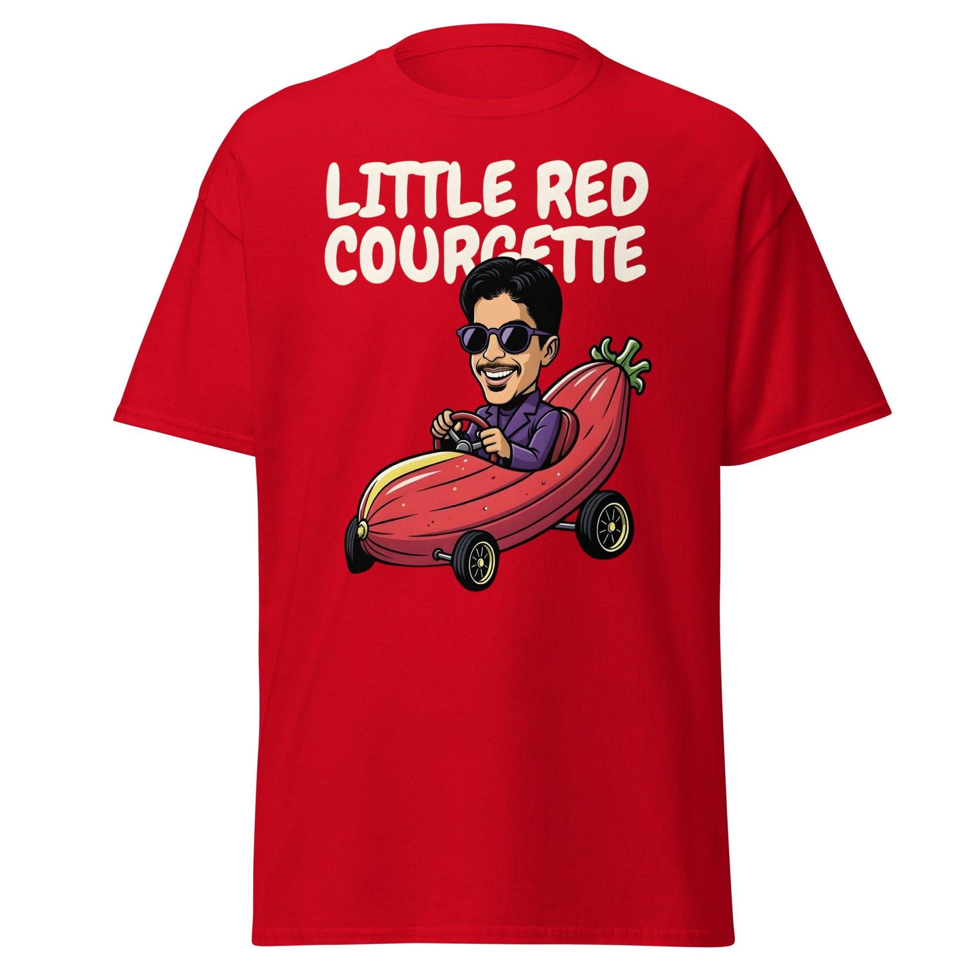 Little Red Courgette T-Shirt | Prince Parody Funny Tee - Red - T-Shirts Online