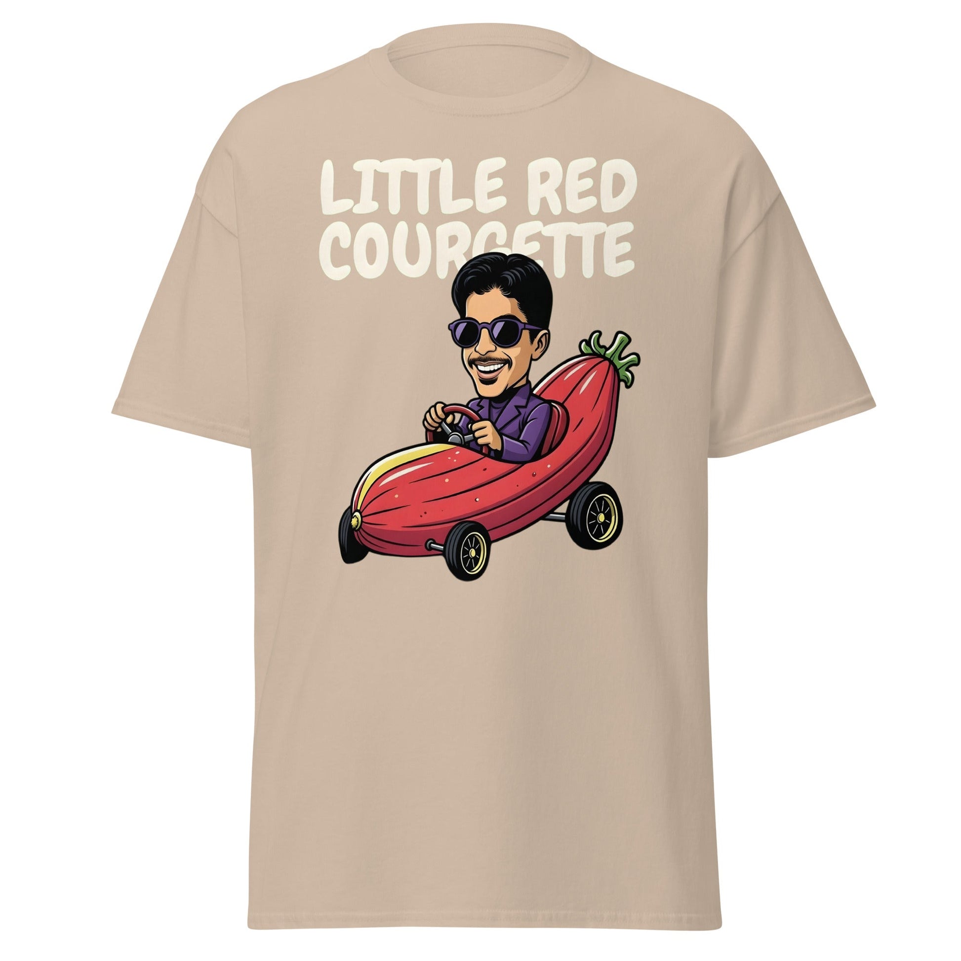 Little Red Courgette T-Shirt | Prince Parody Funny Tee - Sand - T-Shirts Online