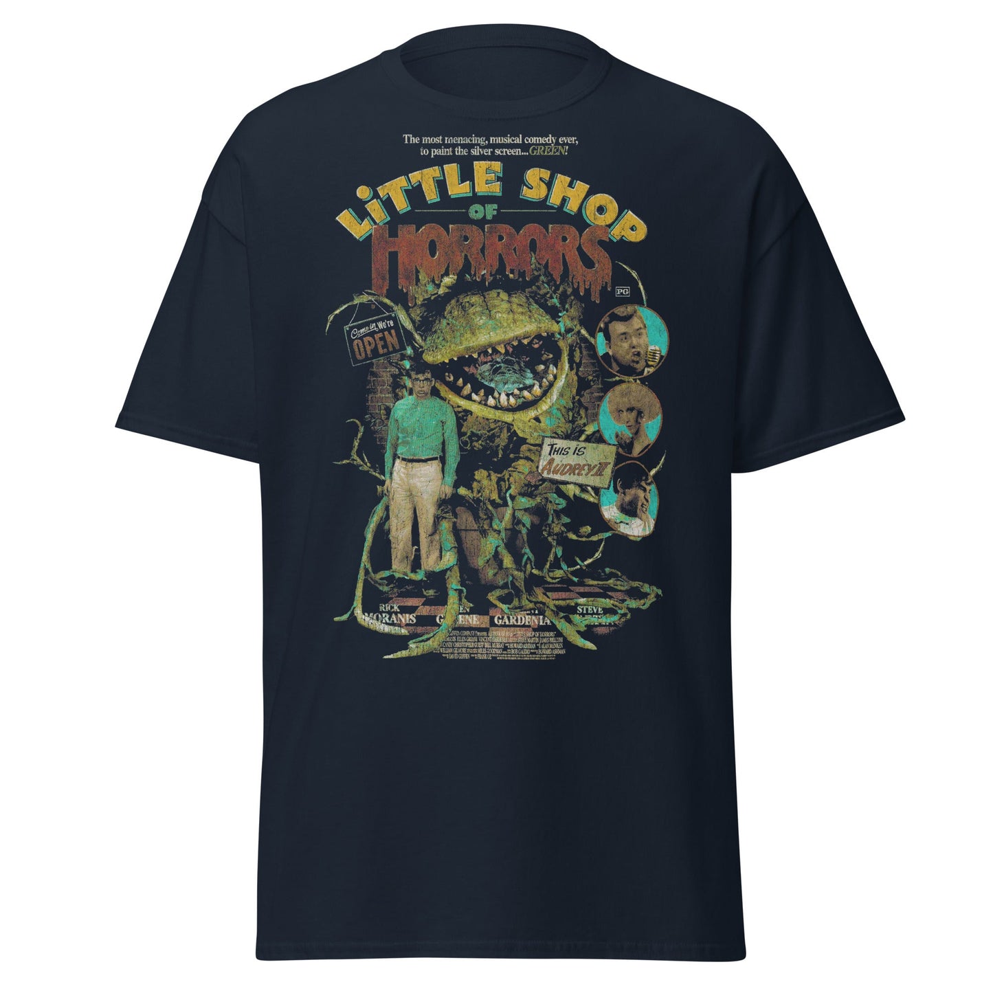 Little Shop of Horrors Audrey II T-Shirt - Mean Green Mother - Navy - T-Shirts Online