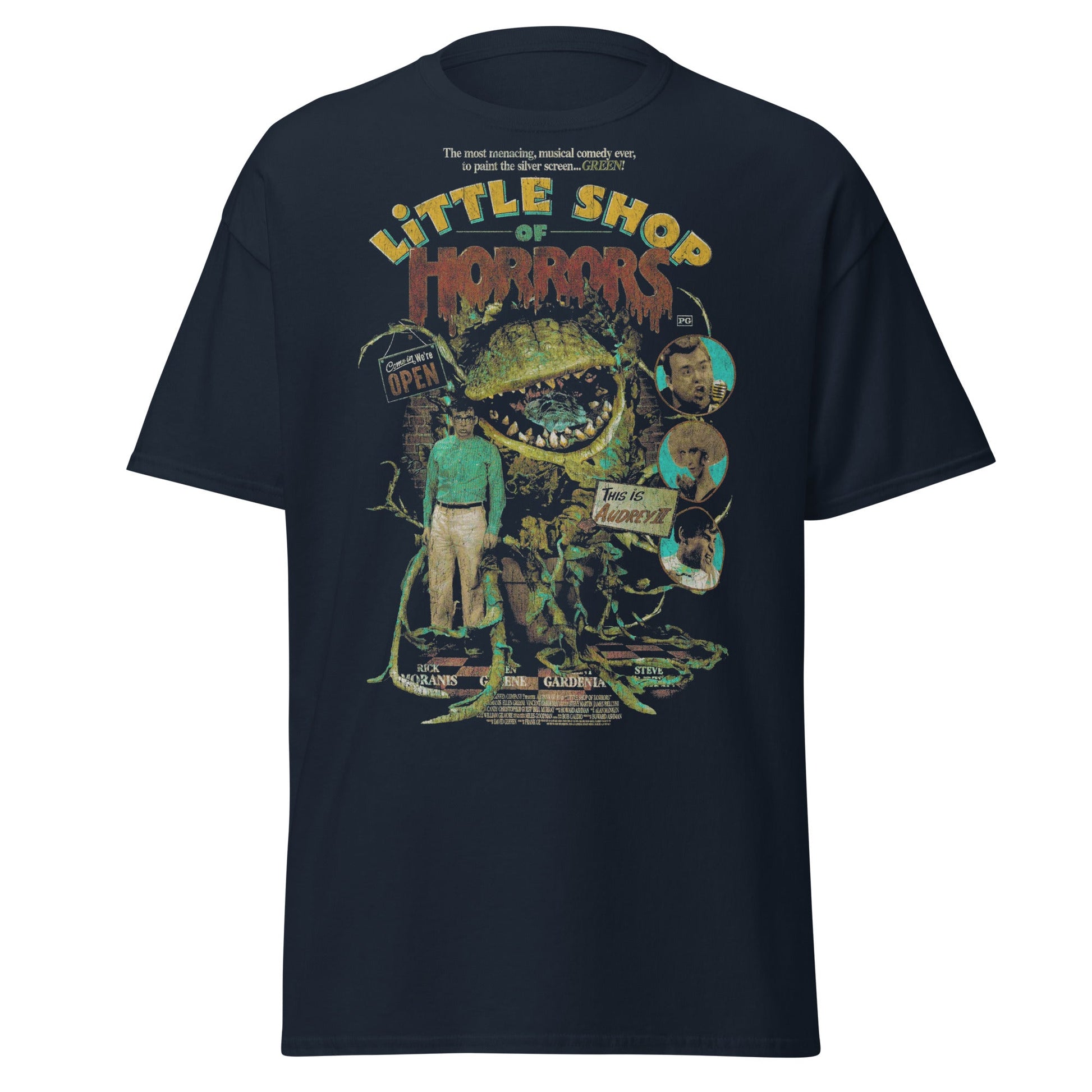 Little Shop of Horrors Audrey II T-Shirt - Mean Green Mother - Navy - T-Shirts Online