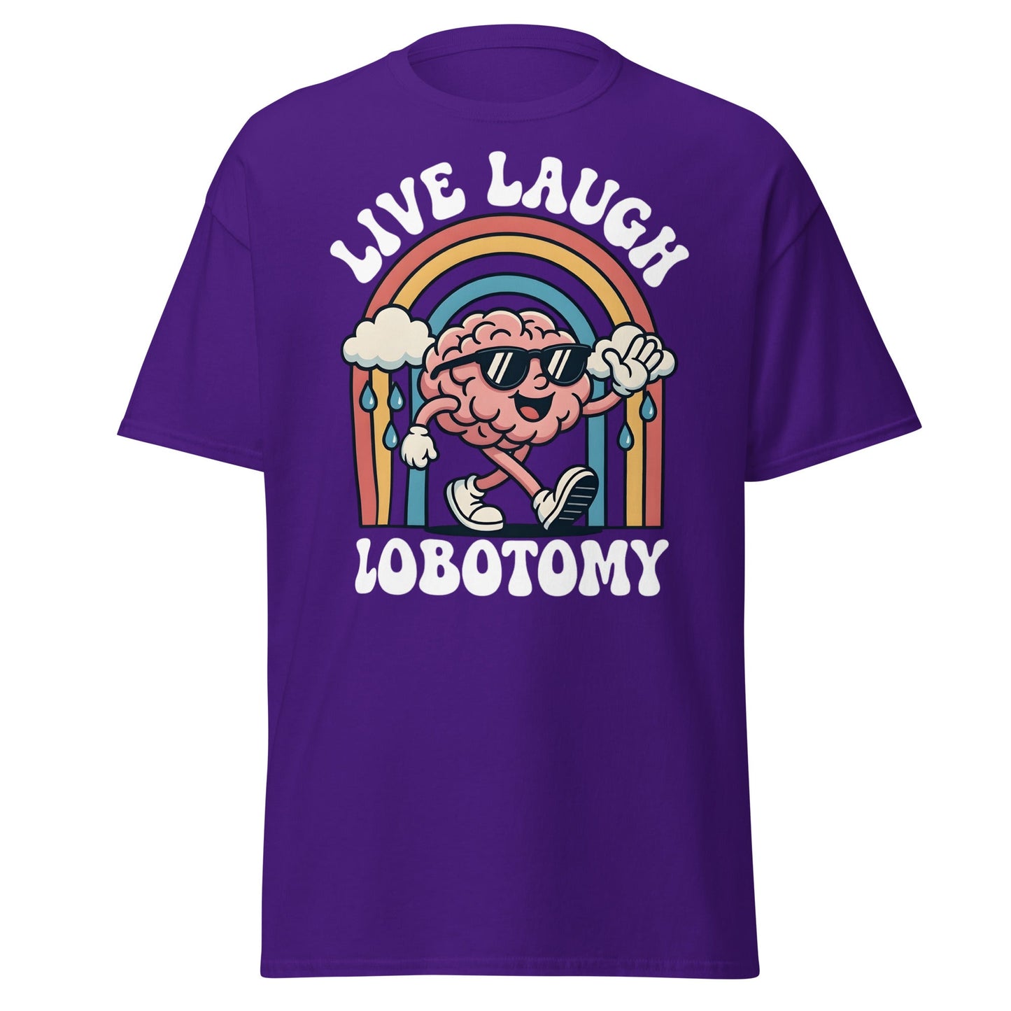 Live Laugh Lobotomy T-Shirt - Retro Funny Mental Health Tee - Purple - T-Shirts Online