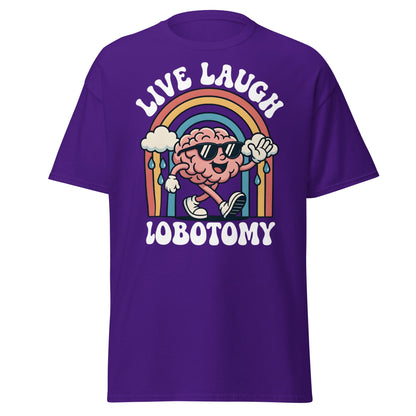 Live Laugh Lobotomy T-Shirt - Retro Funny Mental Health Tee - Purple - T-Shirts Online