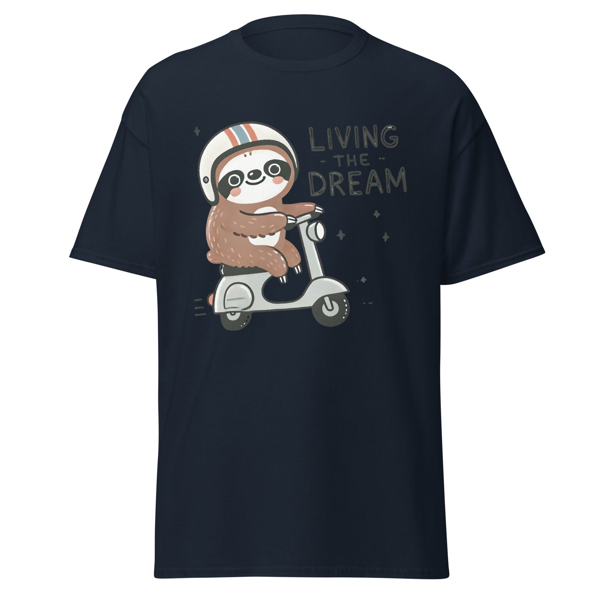 Living the Dream | Sloth T-Shirt - Navy - T-Shirts Online