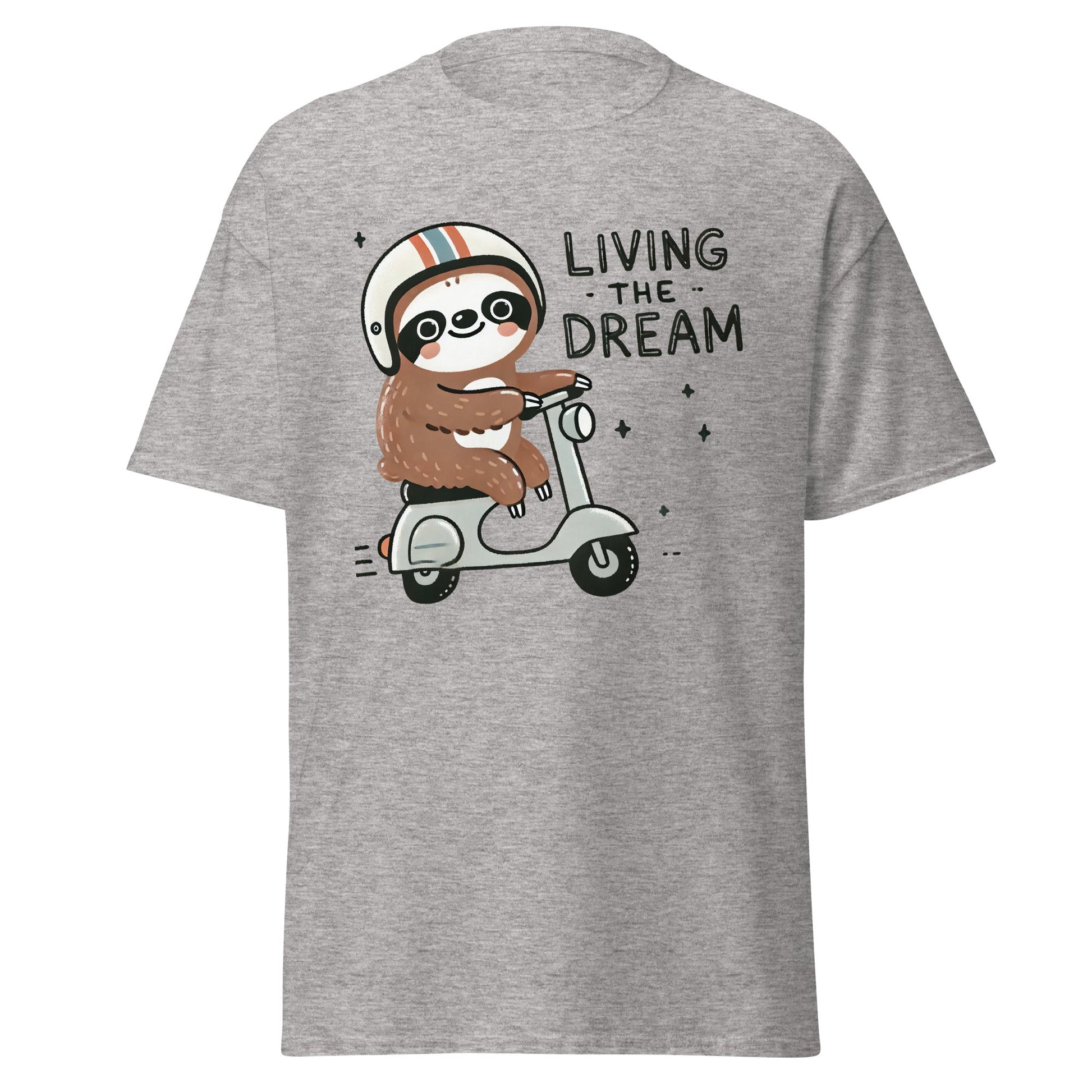 Living the Dream | Sloth T-Shirt - Sport Grey - T-Shirts Online