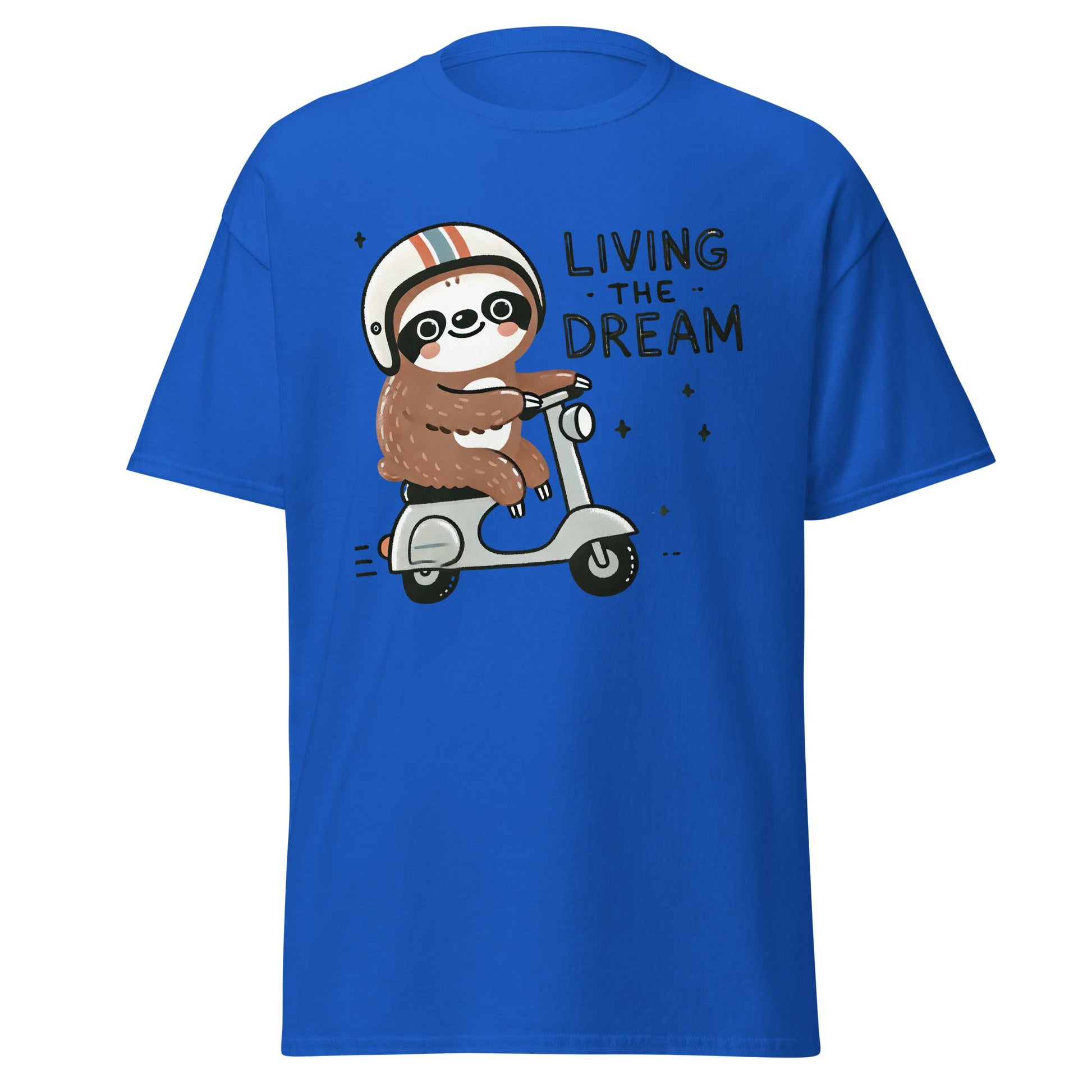 Living the Dream | Sloth T-Shirt - Royal - T-Shirts Online