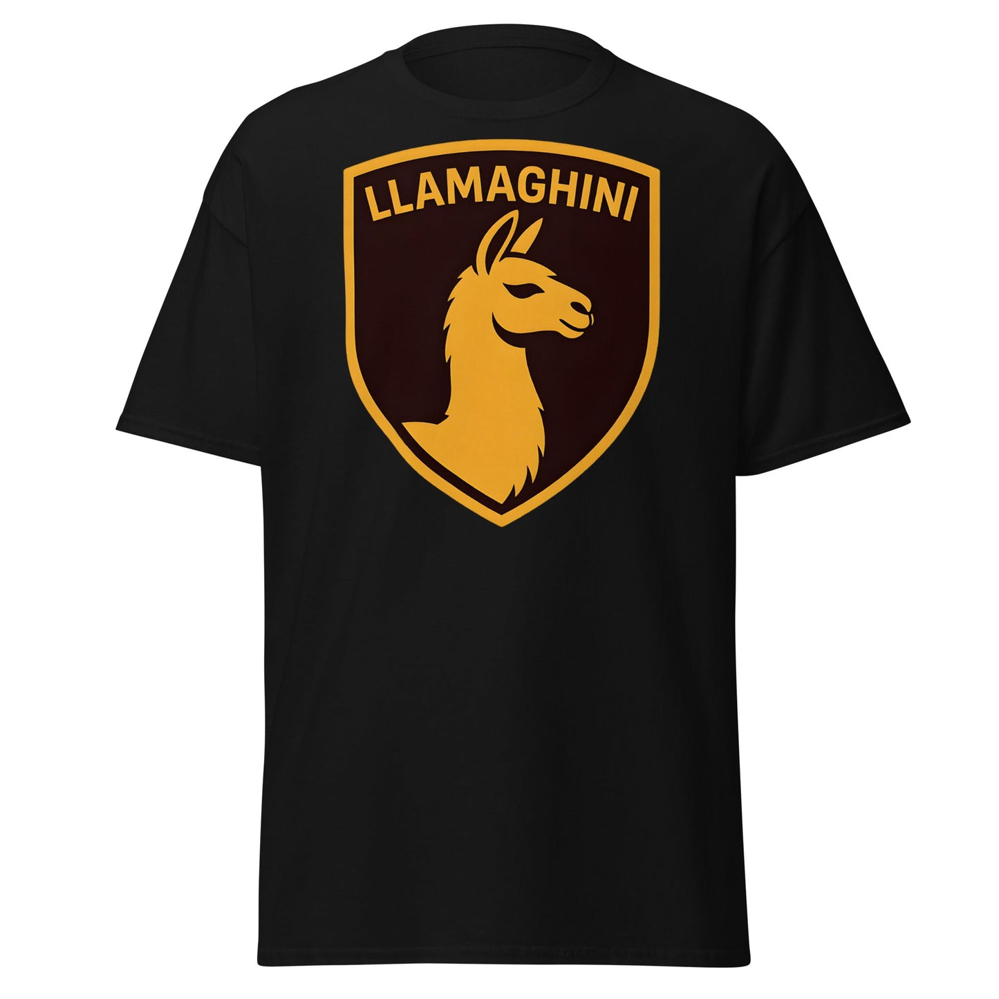 Llamaghini Funny Parody T-Shirt | Luxury Llama Car Tee - Black - T-Shirts Online