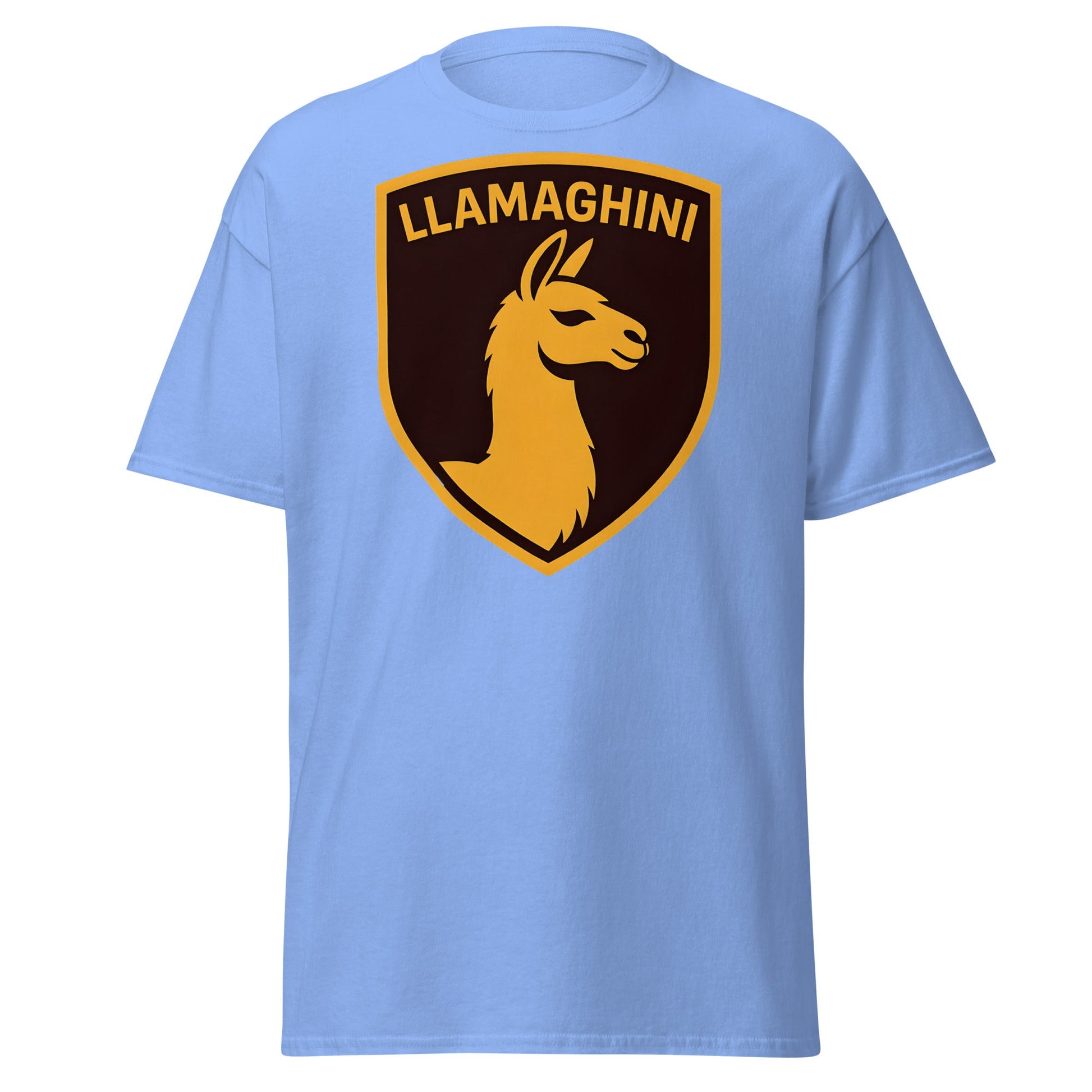 Llamaghini Funny Parody T-Shirt | Luxury Llama Car Tee - Carolina Blue - T-Shirts Online